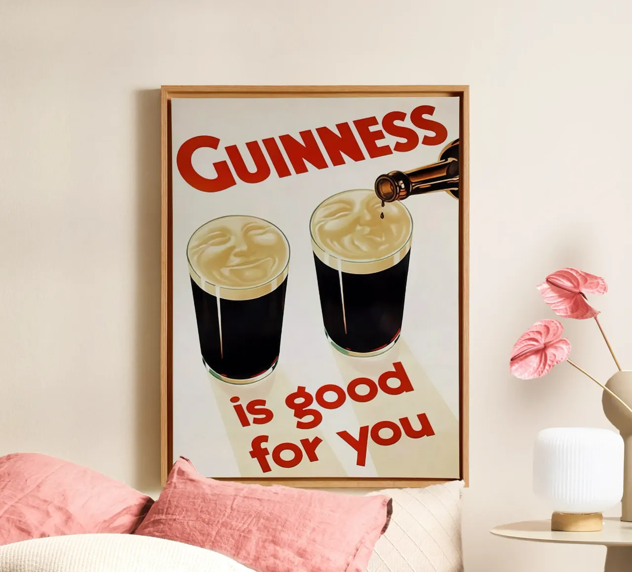 Guinness is good for you canvas with Floater frame by leslie shop