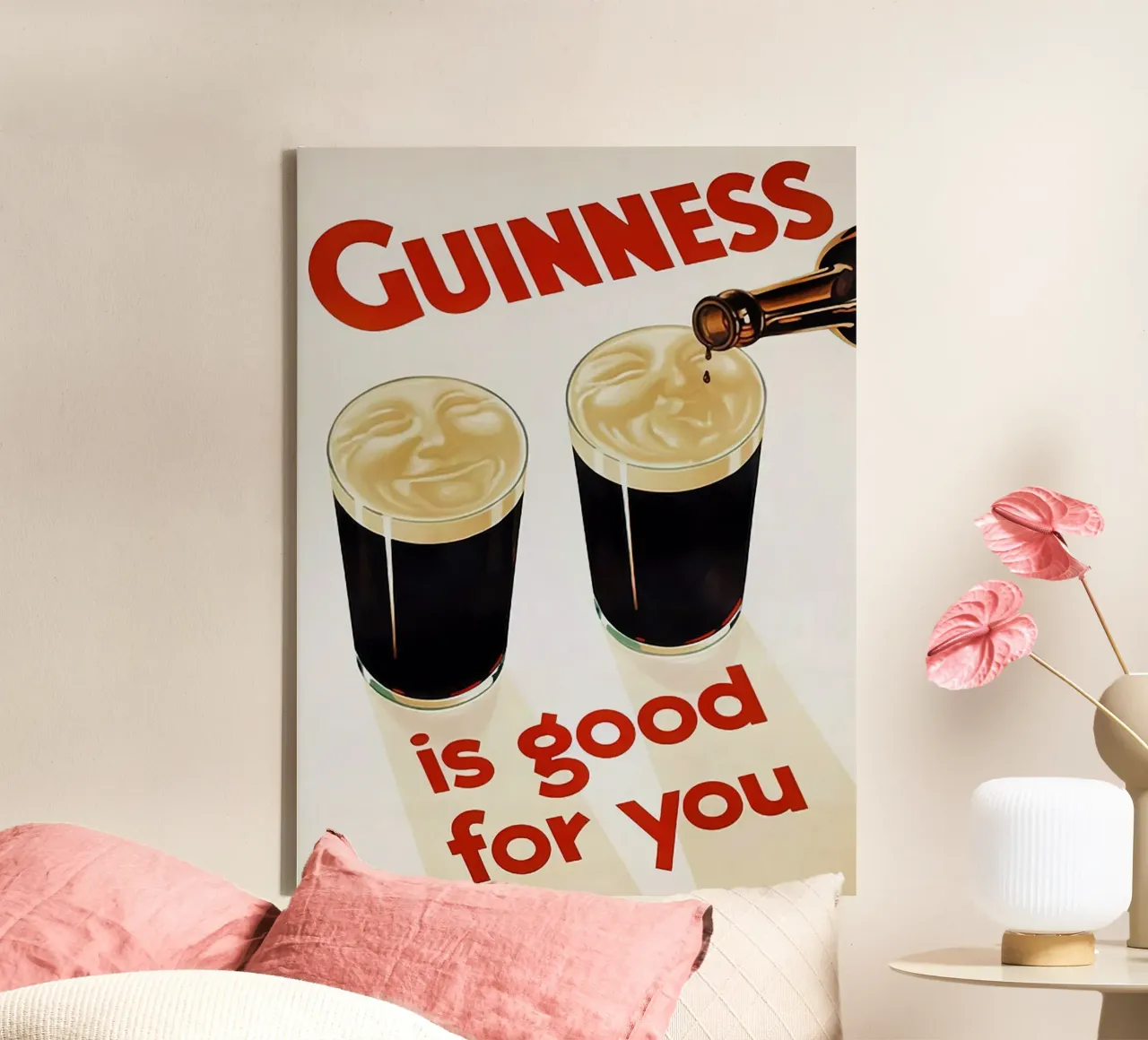 Guinness is good for you canvas with Floater frame by leslie shop
