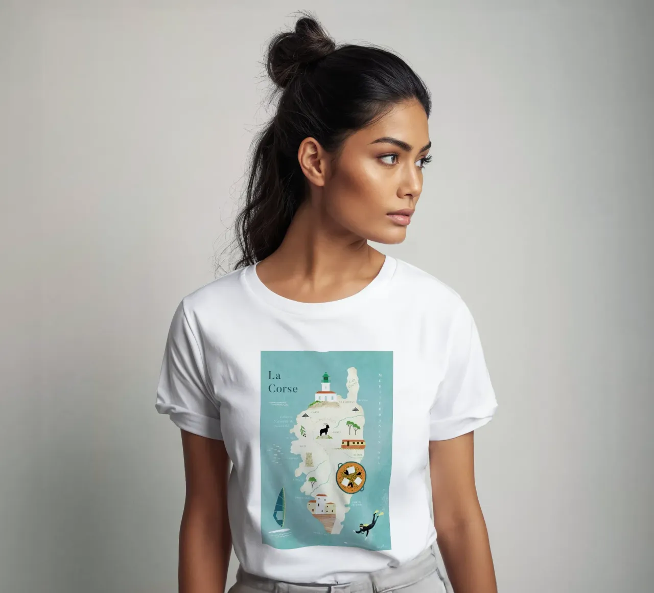Map Of Corsica t-shirt da Henry Rivers