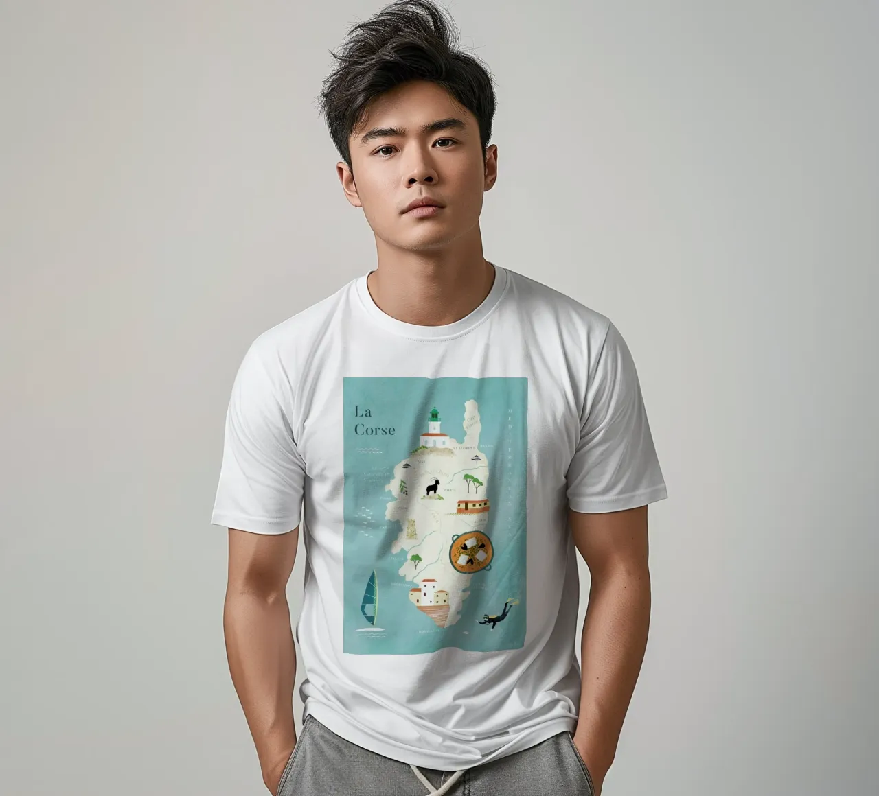 Map Of Corsica t-shirt da Henry Rivers
