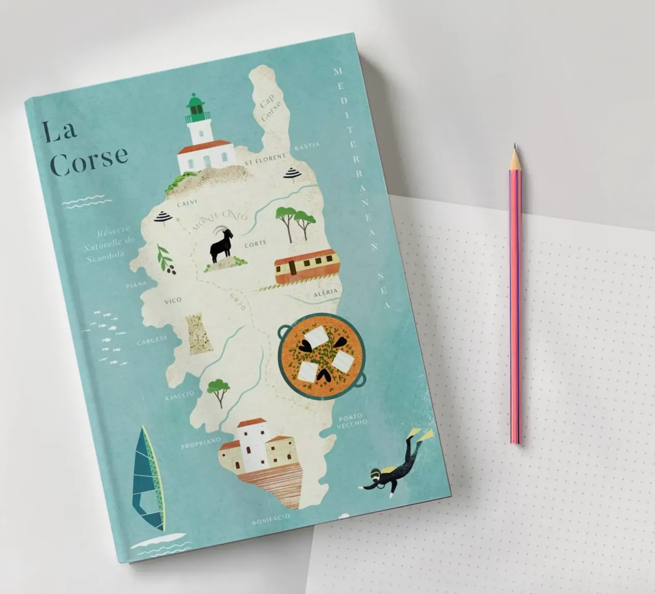 Map Of Corsica notebook by Henry Rivers