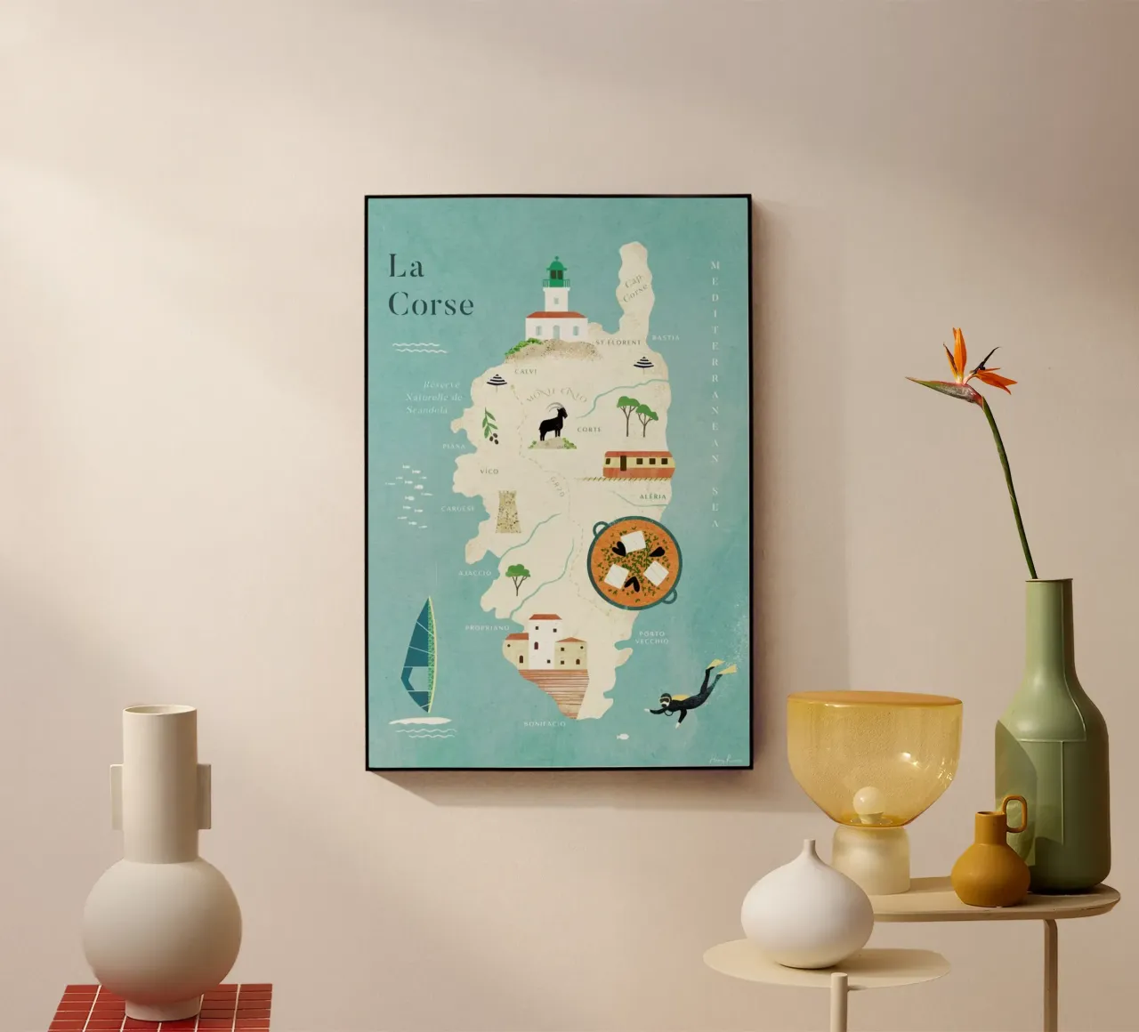 Map Of Corsica plexiglass da Henry Rivers