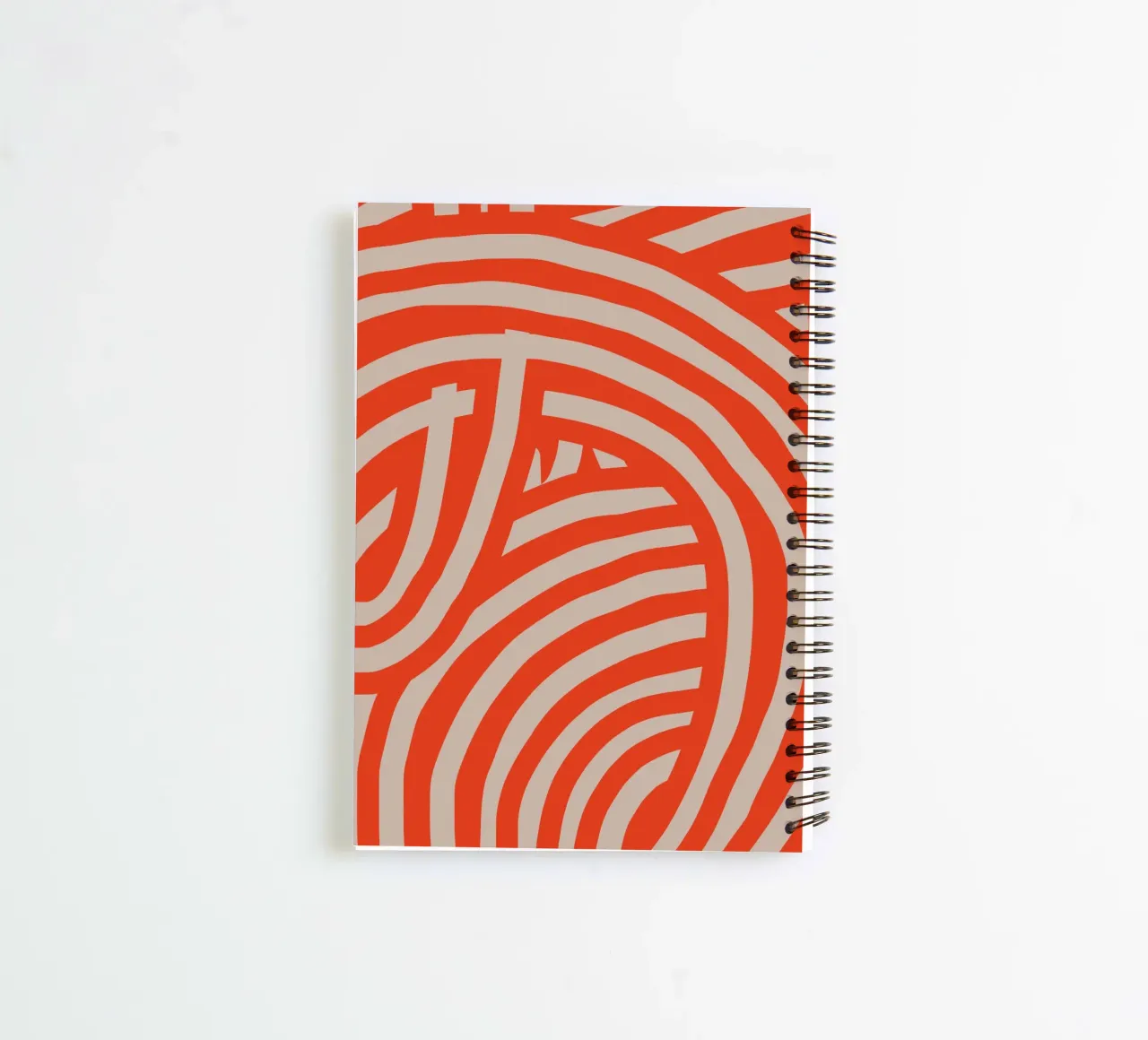 Retro red stripes spiral notebook by Little Dean