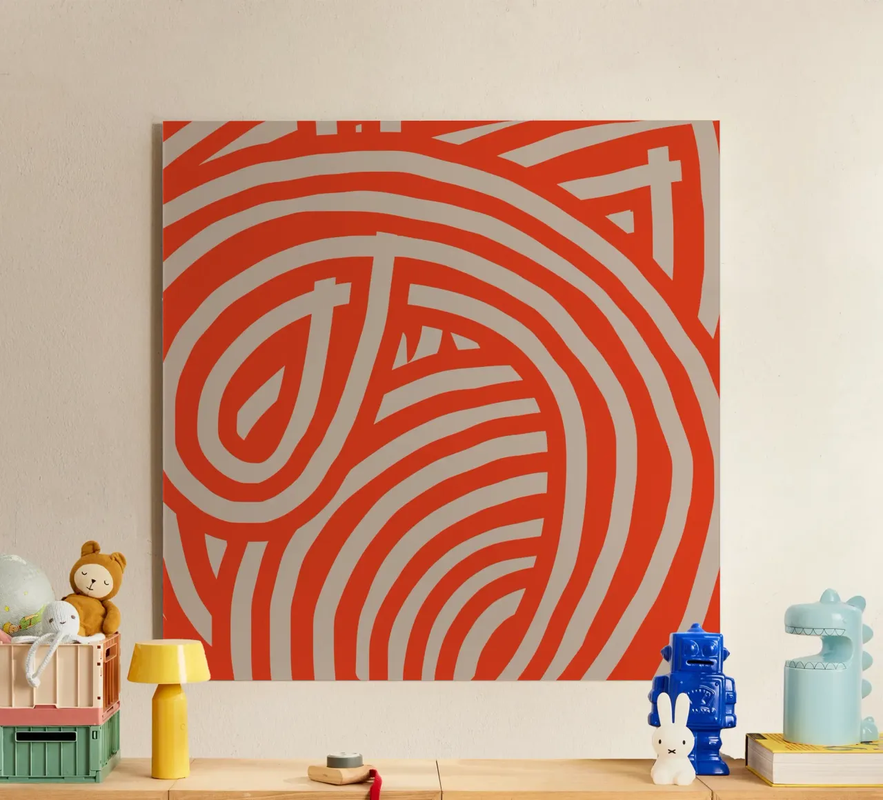 Strisce rosse retrò plexiglass da Little Dean