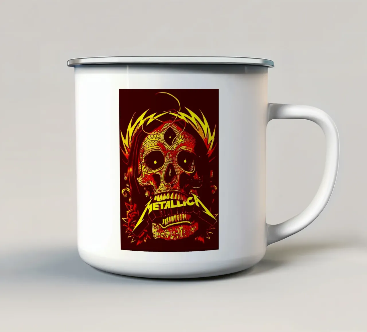 metallica band art tazza in smalto da vanhesling