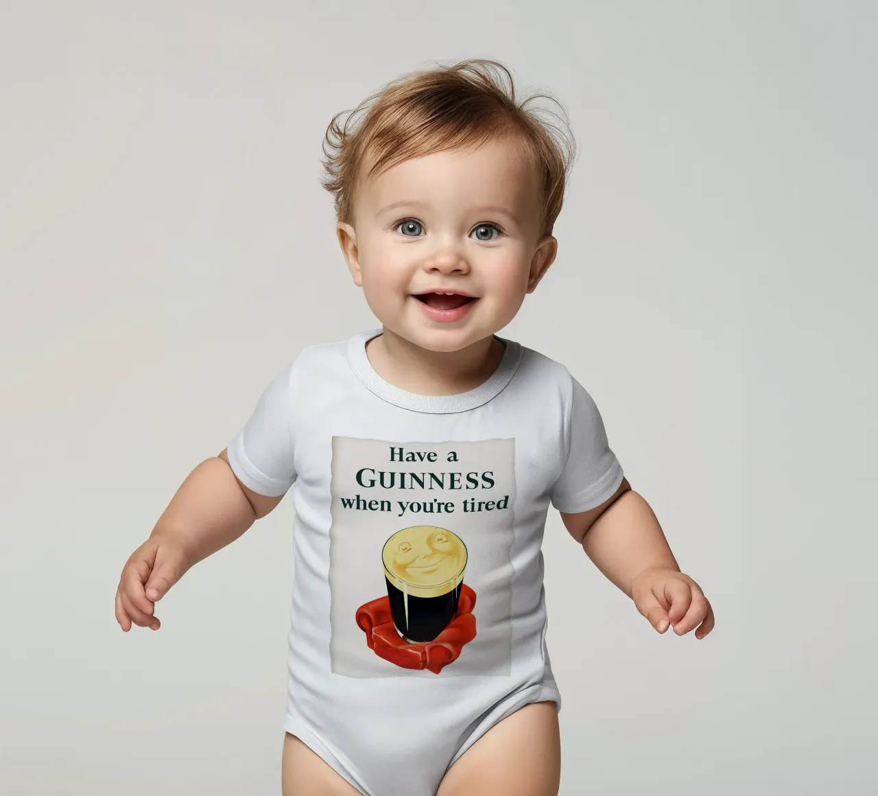 Bevete una Guinness quando siete stanchi body neonato maniche corte da leslie shop