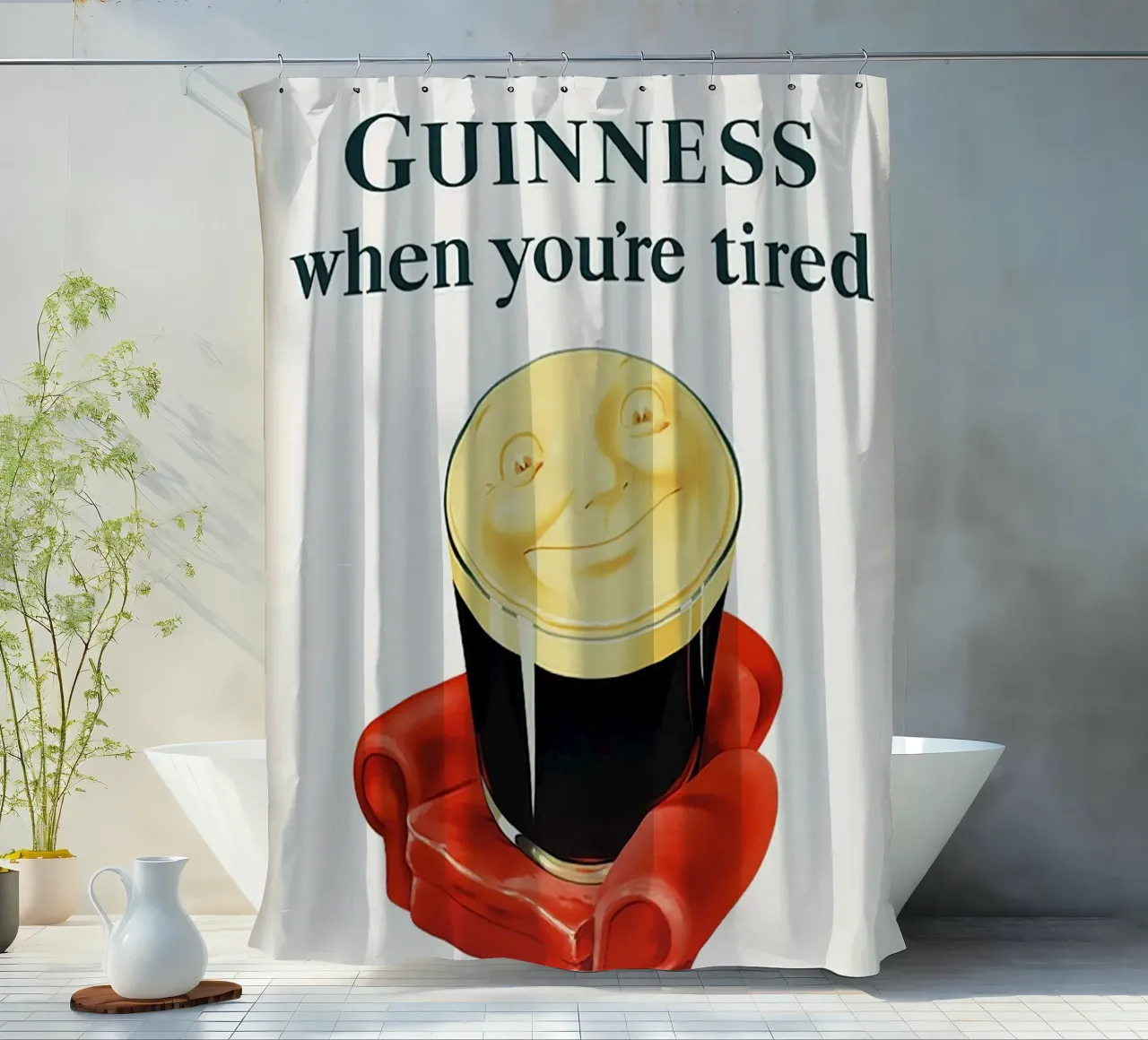 Have a Guinness when you re Tired shower curtain by leslie shop