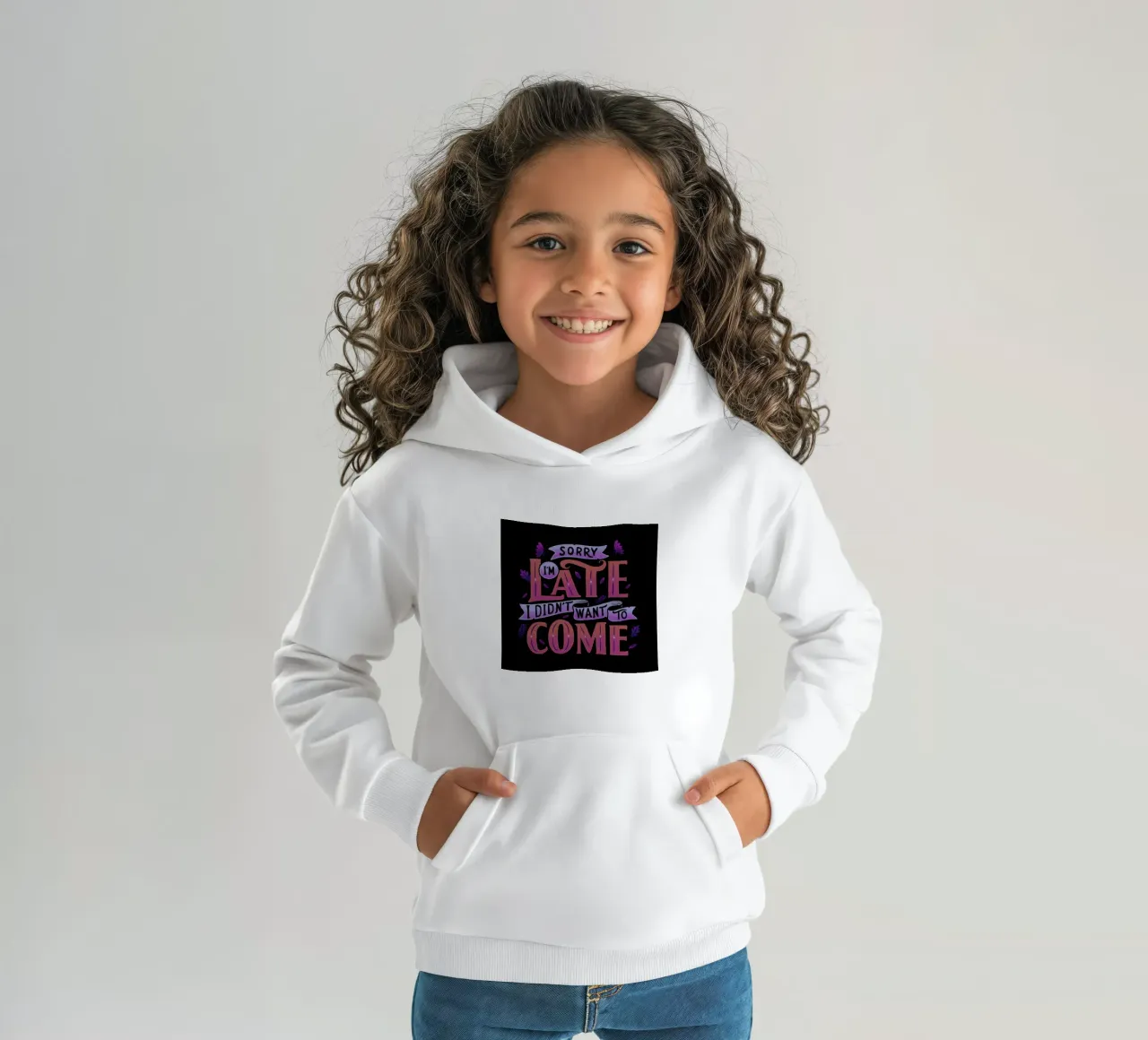 Sorry I'm Late. I Didn't Want To Come. kids hoodie by Tobe Fonseca