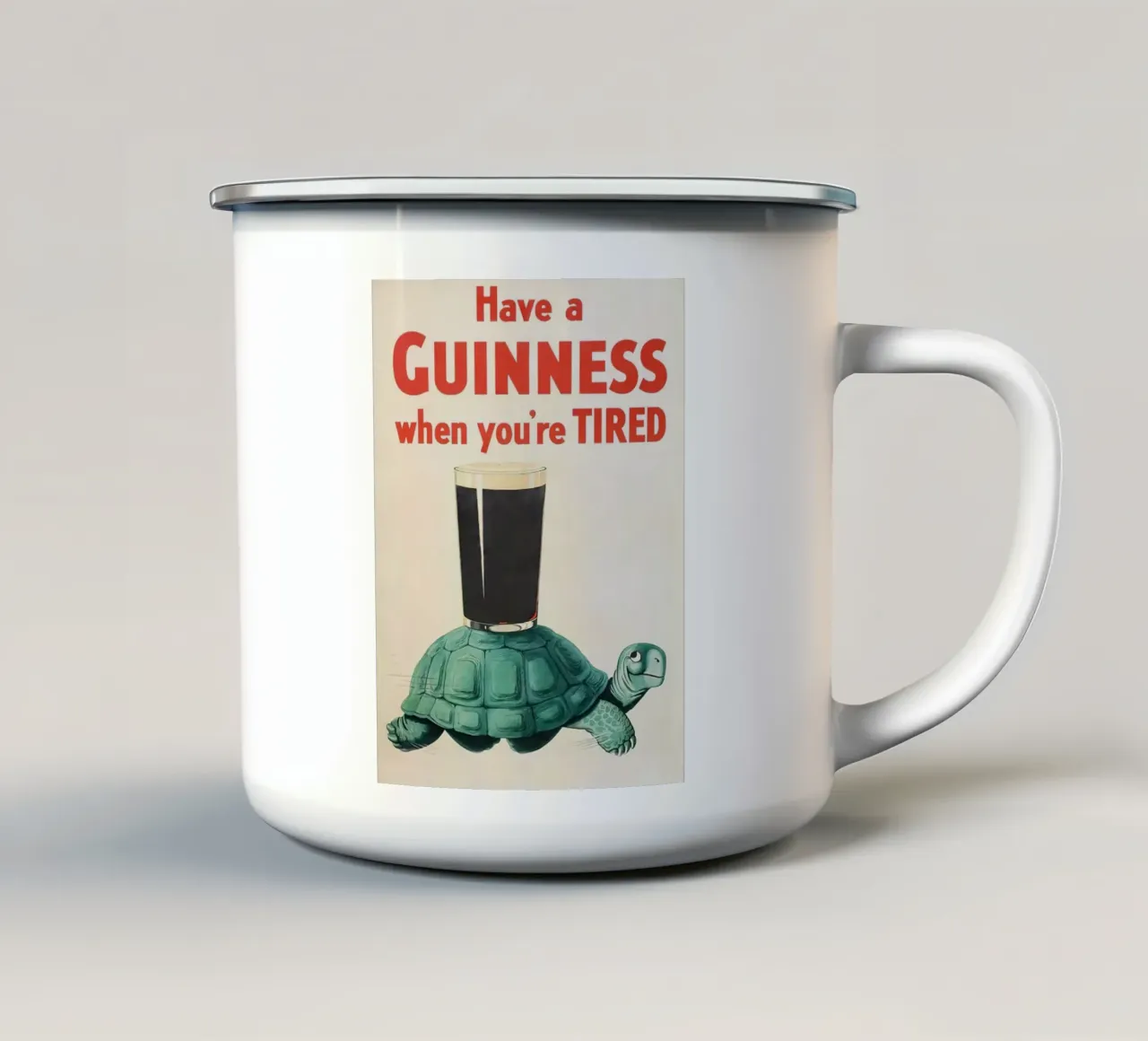Bevete una Guinness quando siete stanchi tazza in smalto da leslie shop