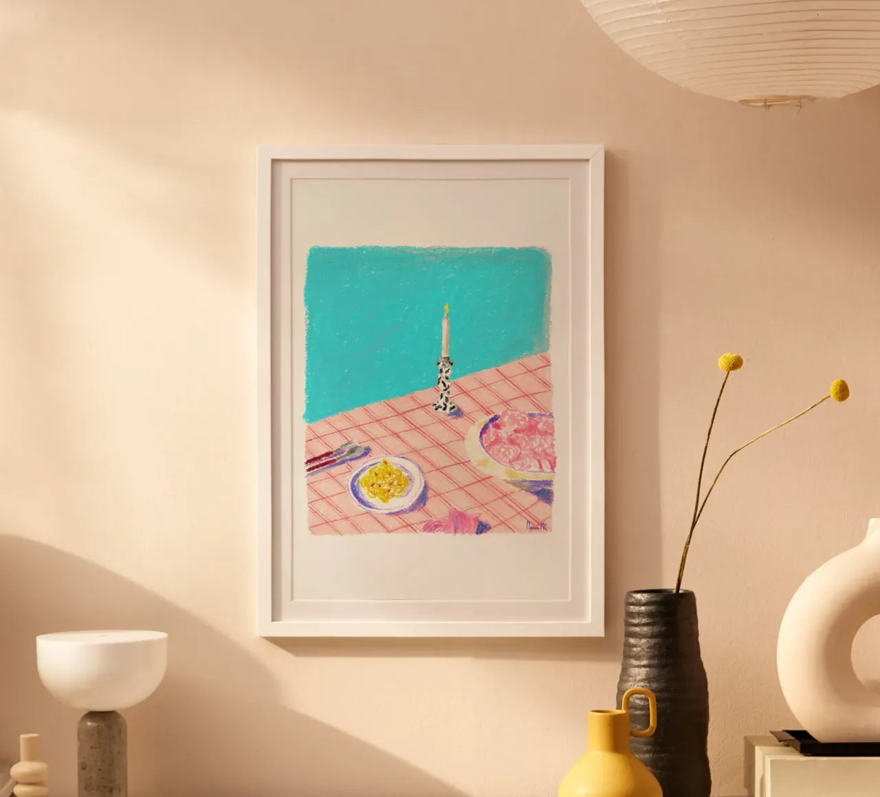 Spaguetti Dream poster with plastic frame by Berserk Prints by Maria M.C.