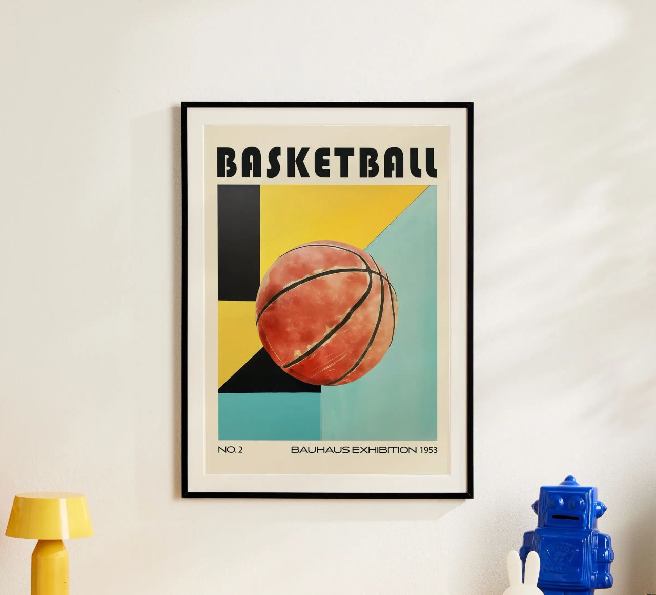 Basket-ball Bauhaus Milieu du siècle poster de BasketballShop