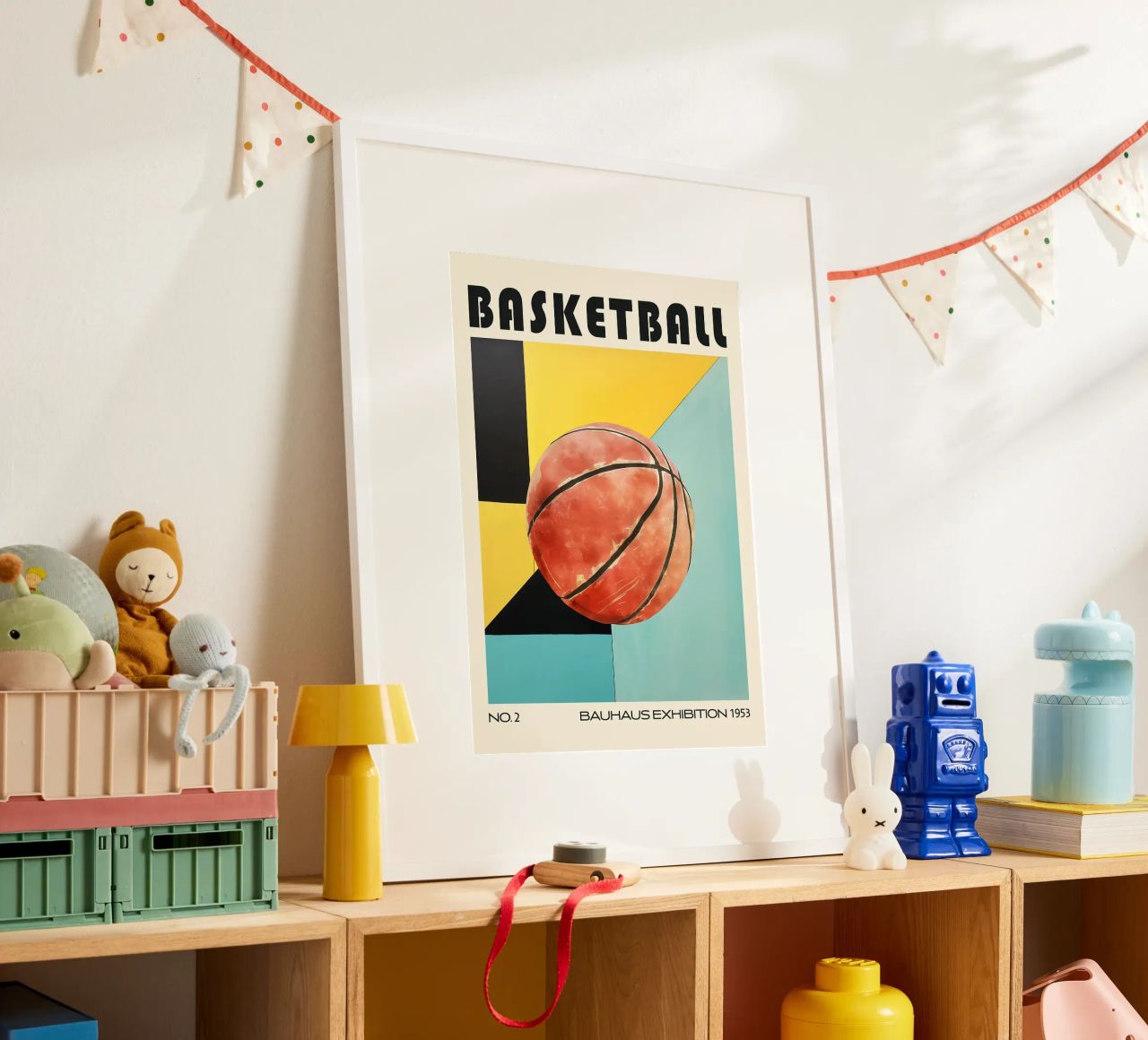 Basket-ball Bauhaus Milieu du siècle poster de BasketballShop