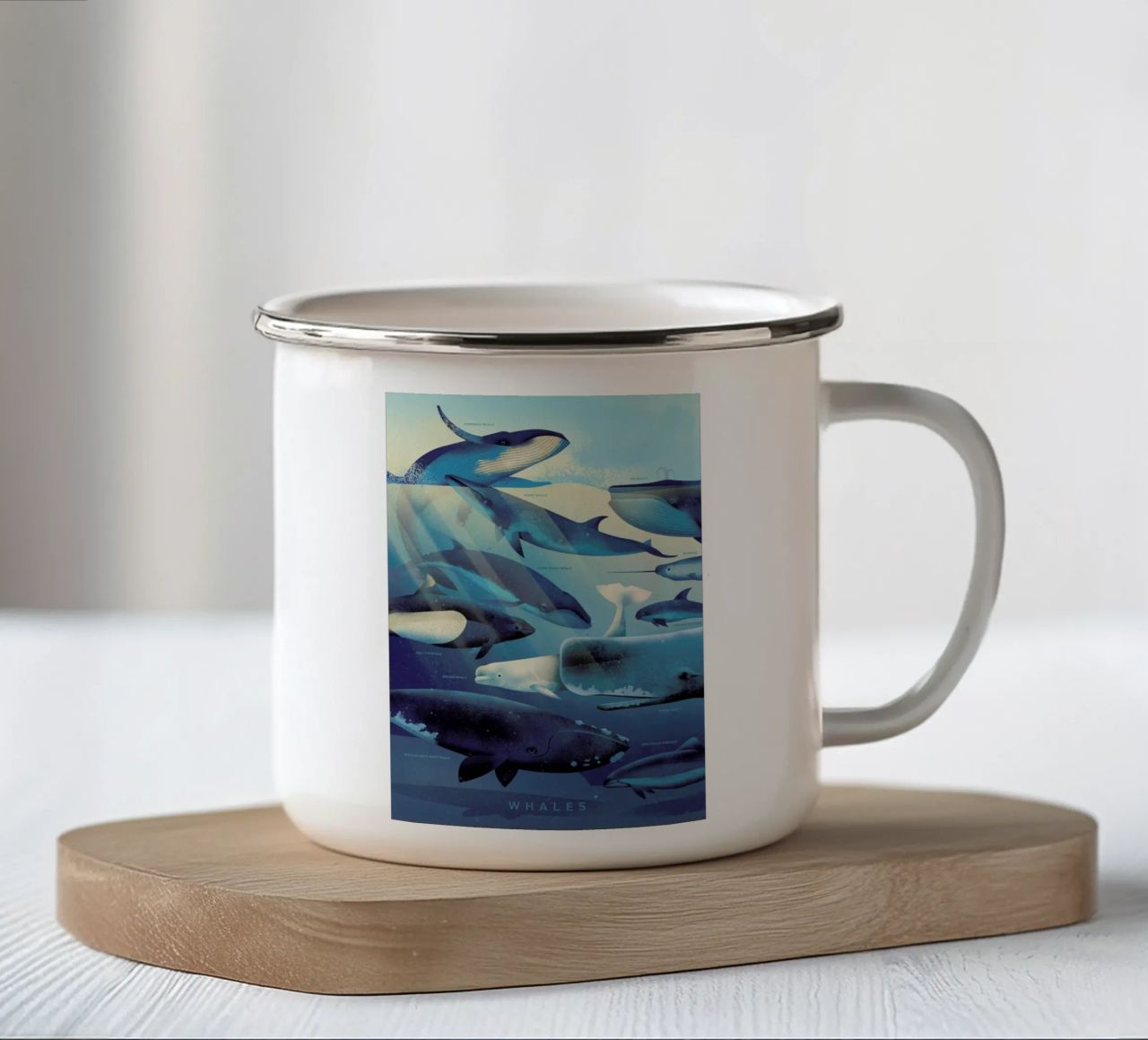 Whales tazza in smalto da Dieter Braun