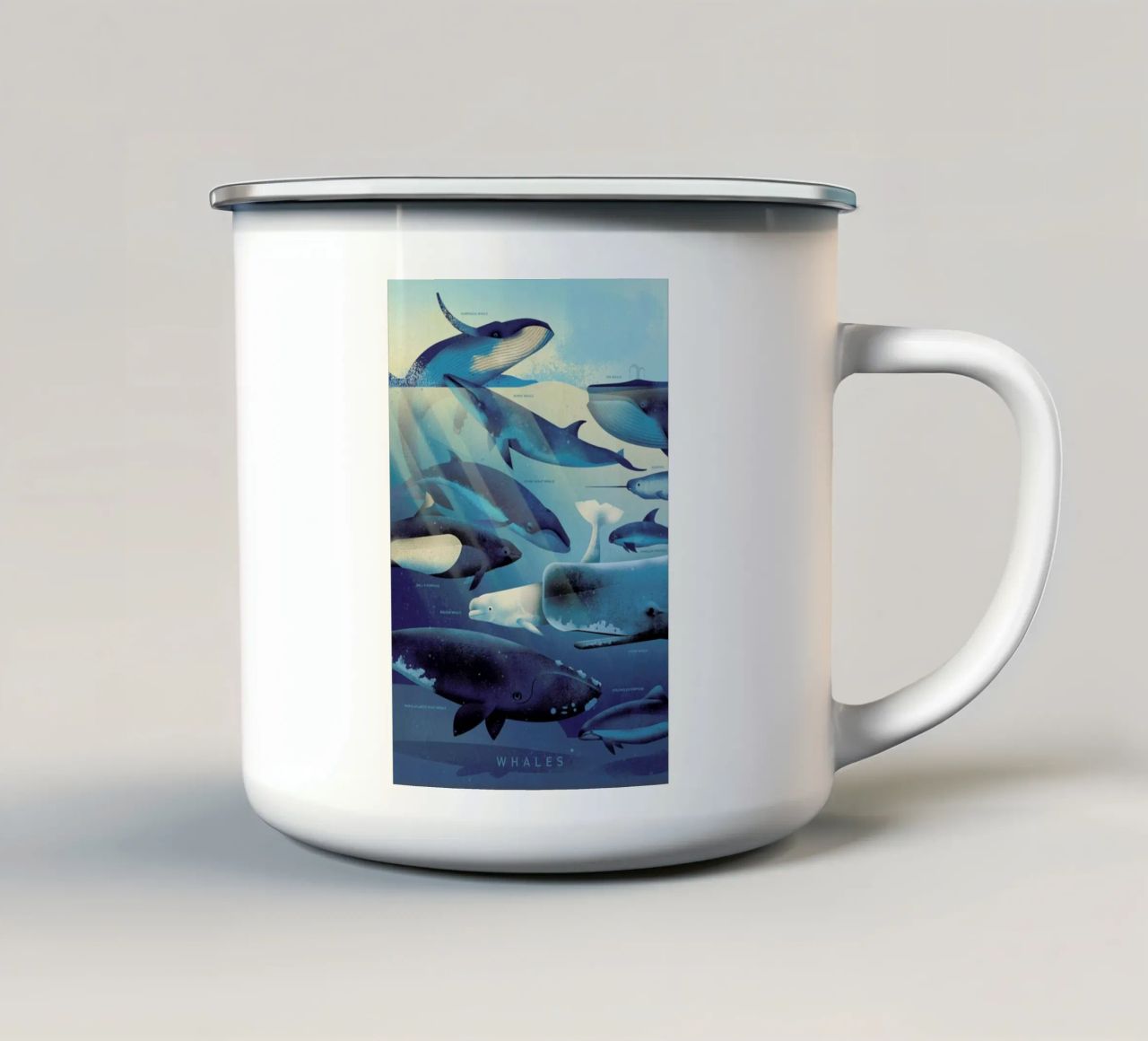 Whales tazza in smalto da Dieter Braun