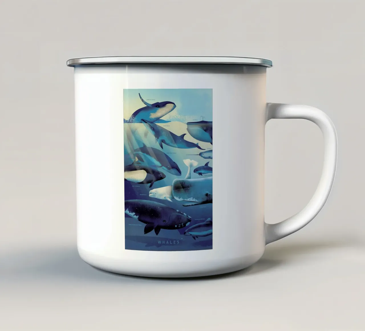 Whales tazza in smalto da Dieter Braun