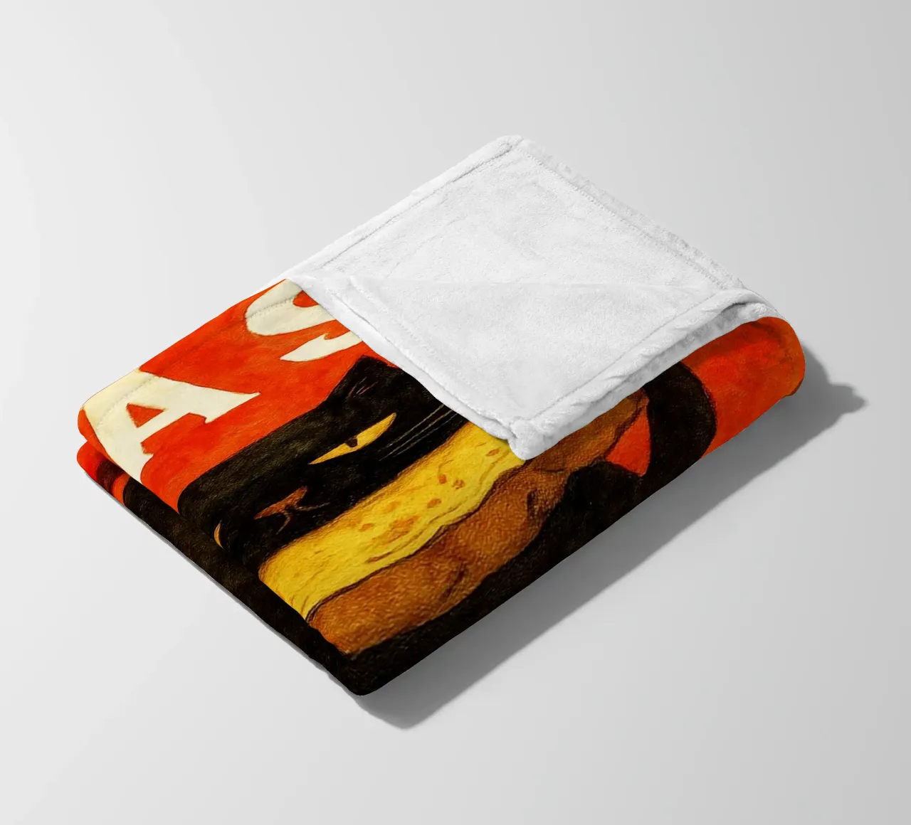 cat toast retro art drawing fleece blanket by genzaa