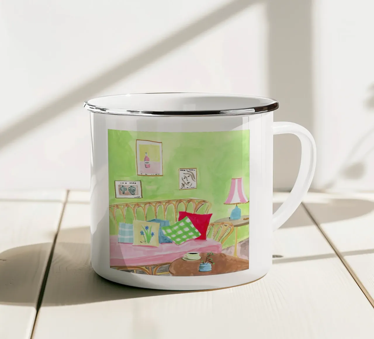Cozy Corner tazza in smalto da Laura Page