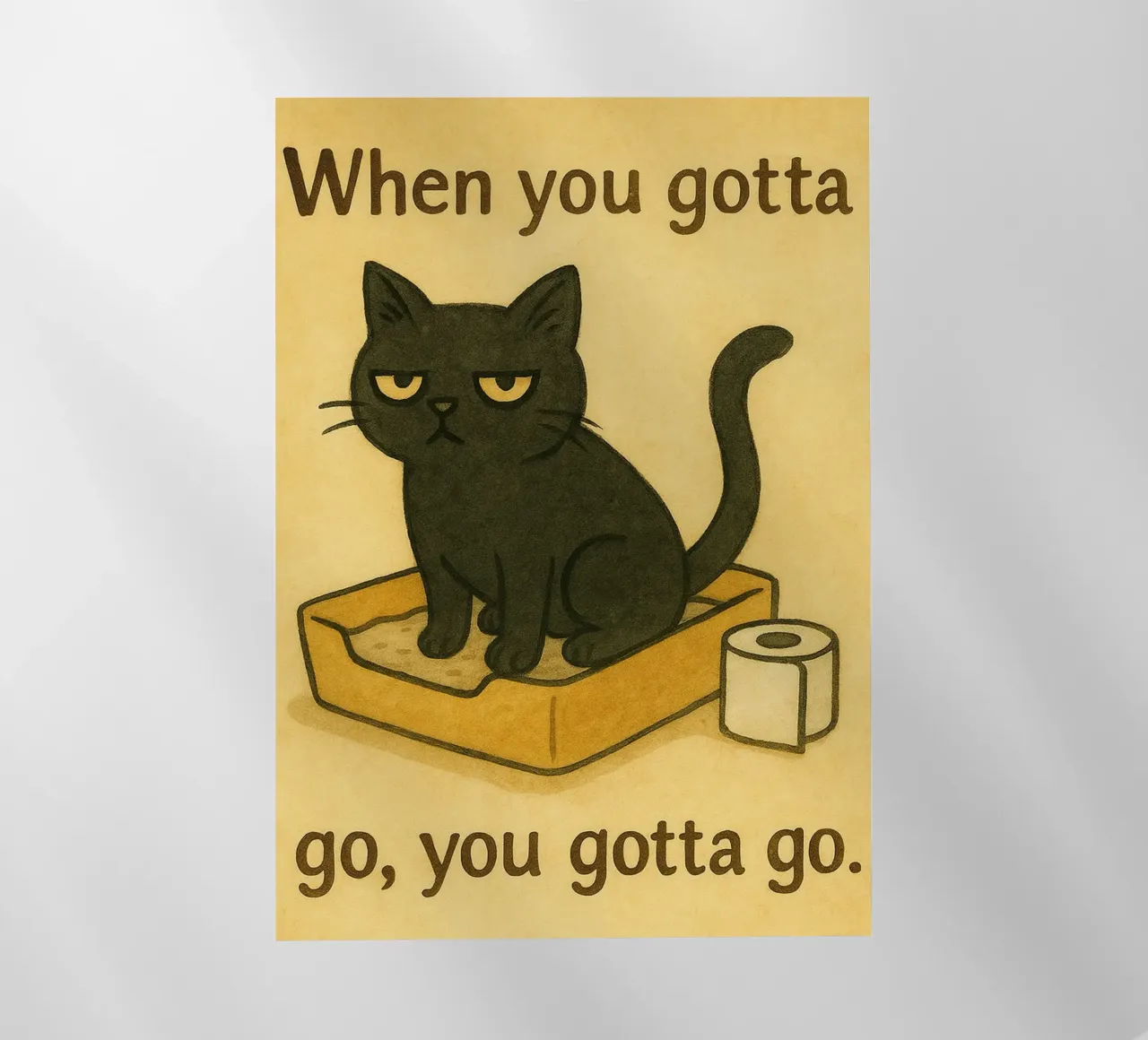 cat when you gotta go retro art drawing film rétro-éclairé de genzaa