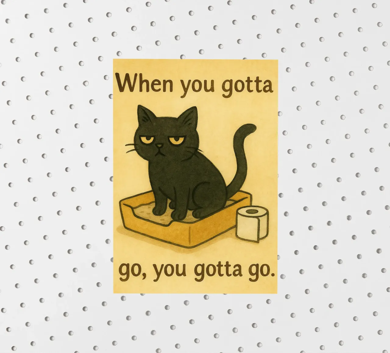 cat when you gotta go retro art drawing autocollant de genzaa