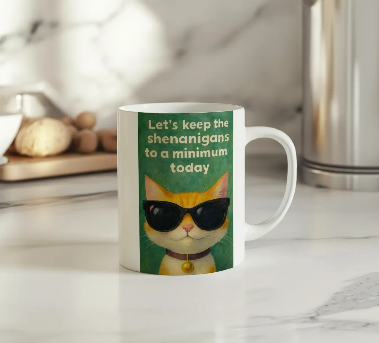 gatto con occhiali disegno d'arte retrò tazza in ceramica da genzaa