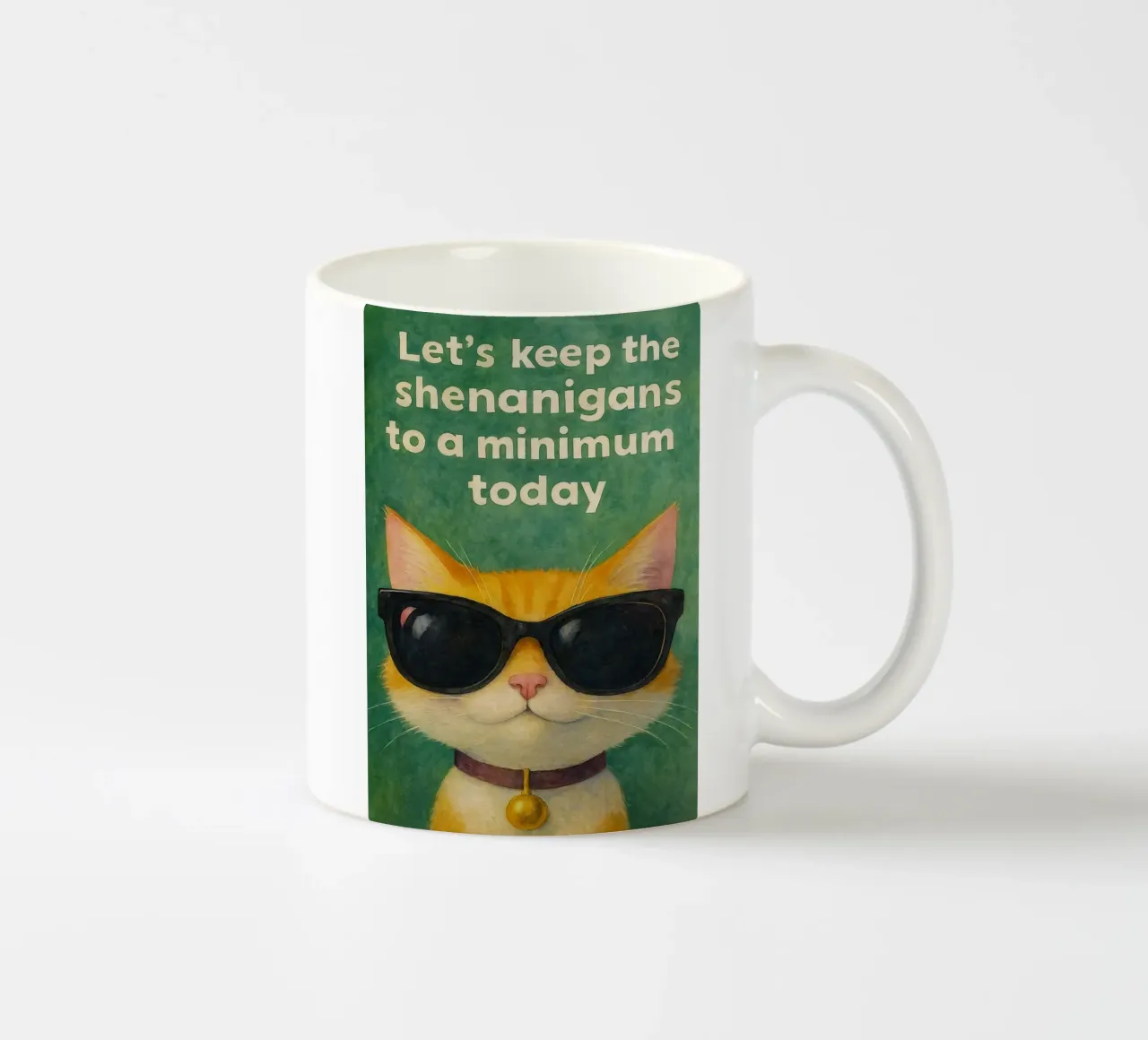 gatto con occhiali disegno d'arte retrò tazza in ceramica da genzaa