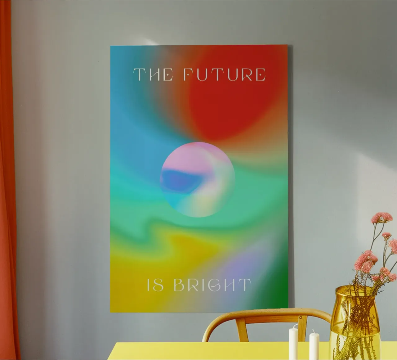 The Future Is Bright tela con Cornice a cassetta da Galaxy Eyes