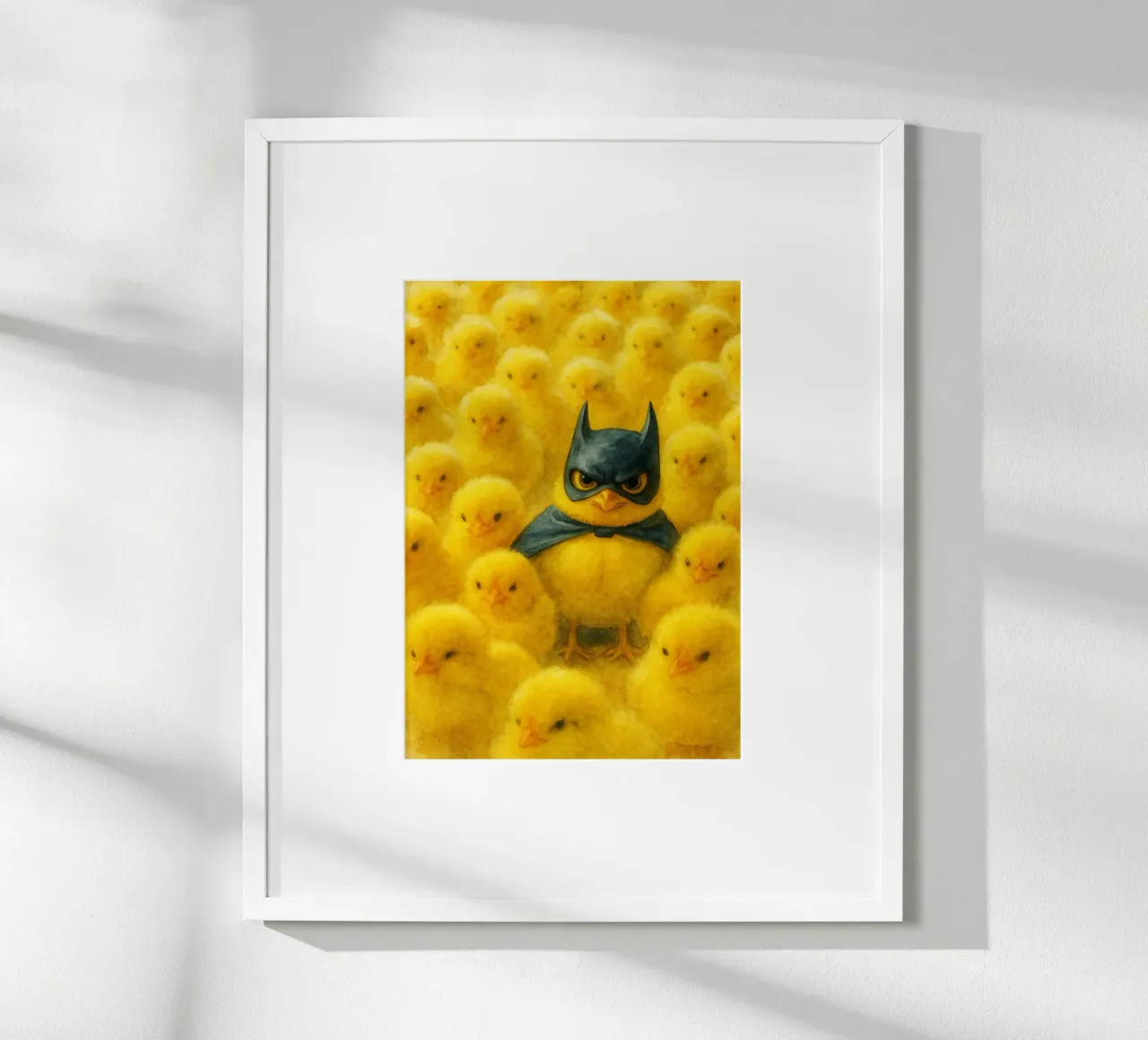 pulcino supereroe disegno d'arte retrò poster con telaio in alluminio da genzaa