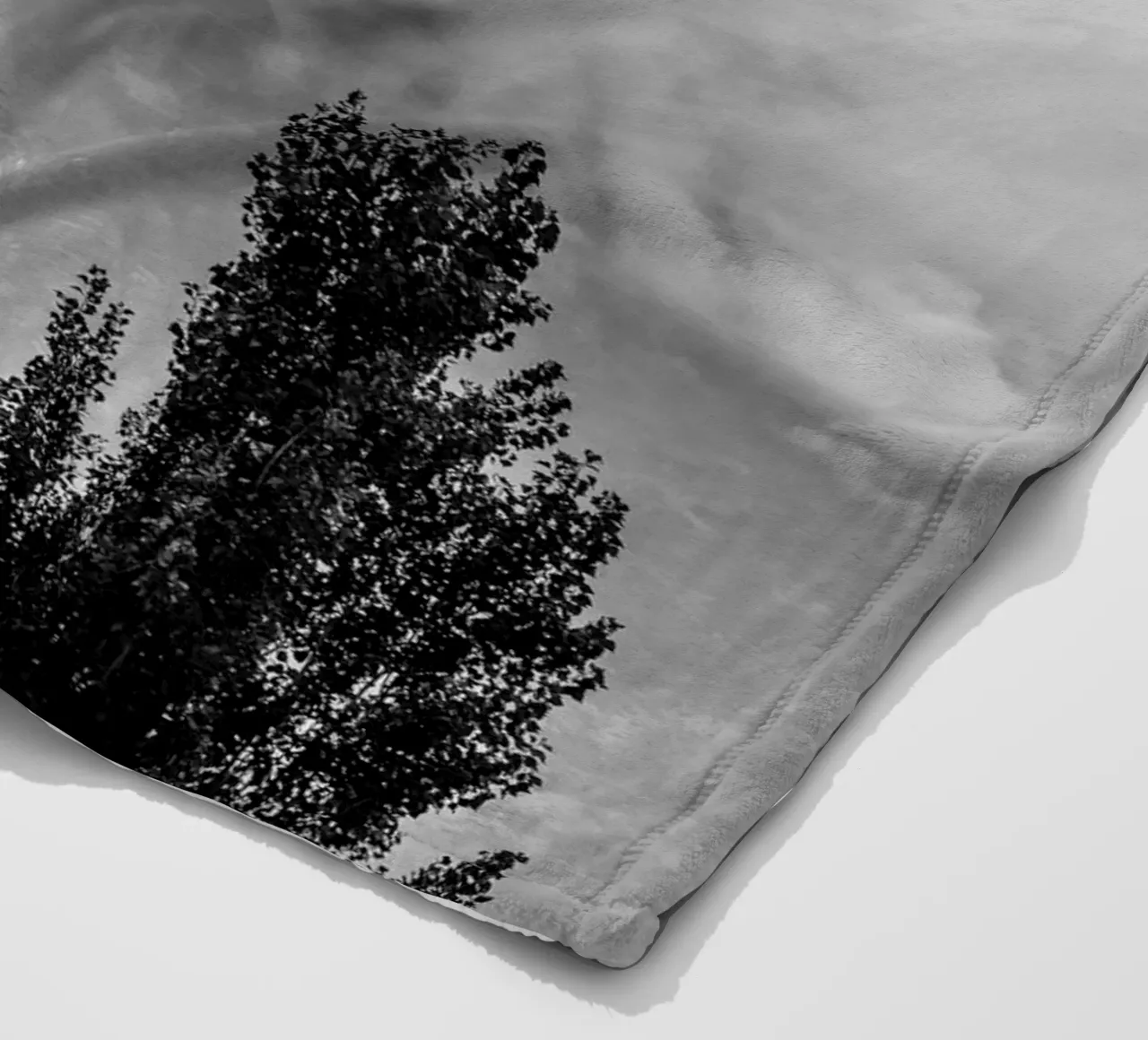Three trees in cloudy mountains fleece blanket by photolovers