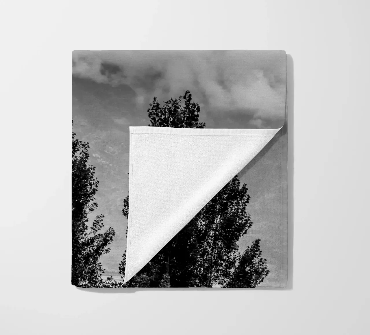 Three trees in cloudy mountains telo mare da photolovers