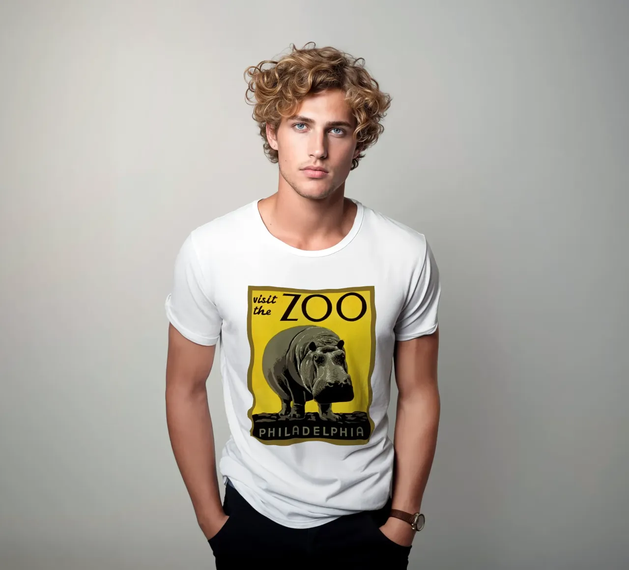 ippopotamo dello zoo di Philadelphia t-shirt da Danielshop