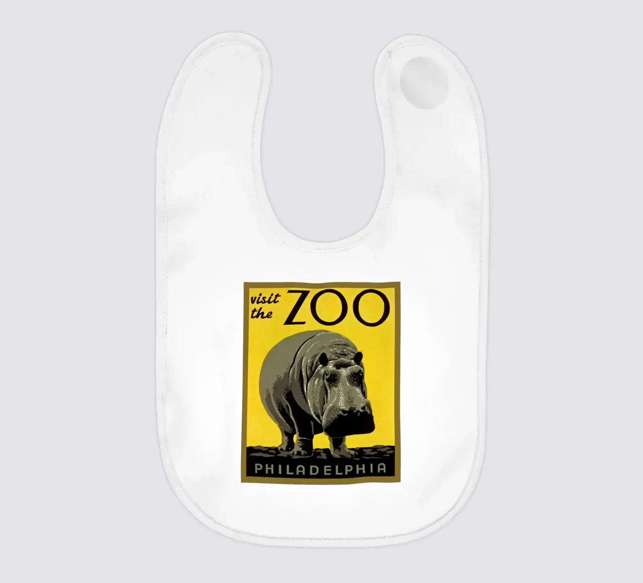 ippopotamo dello zoo di Philadelphia bavaglino da Danielshop