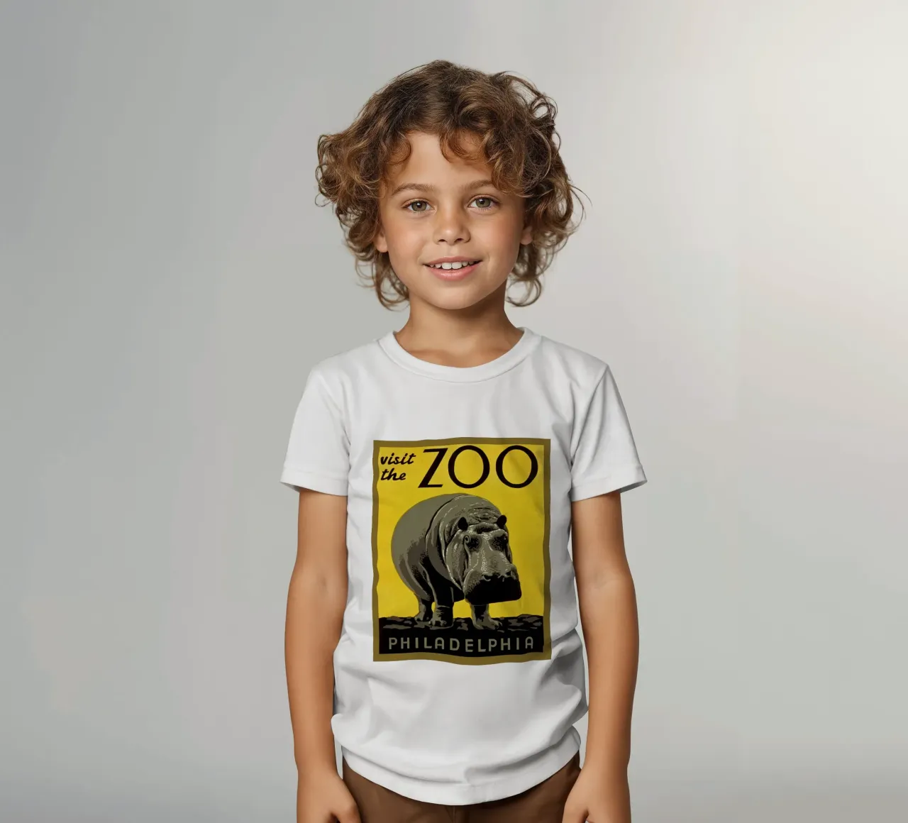 nijlpaard dierentuin philadelphia kinder t-shirt van Danielshop