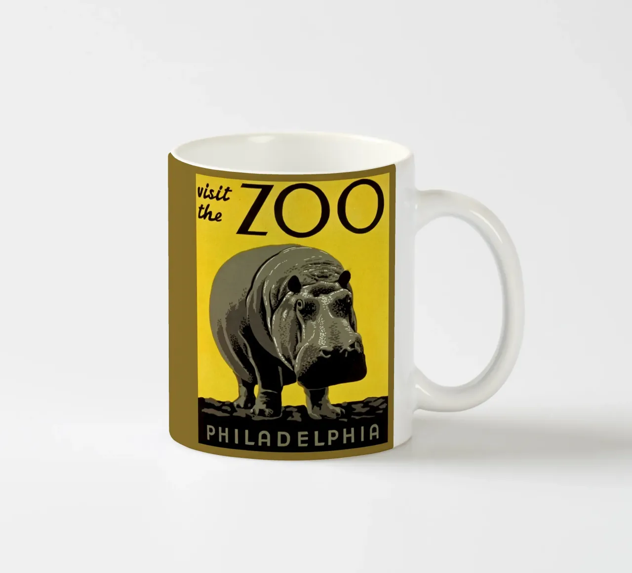 ippopotamo dello zoo di Philadelphia tazza in ceramica da Danielshop