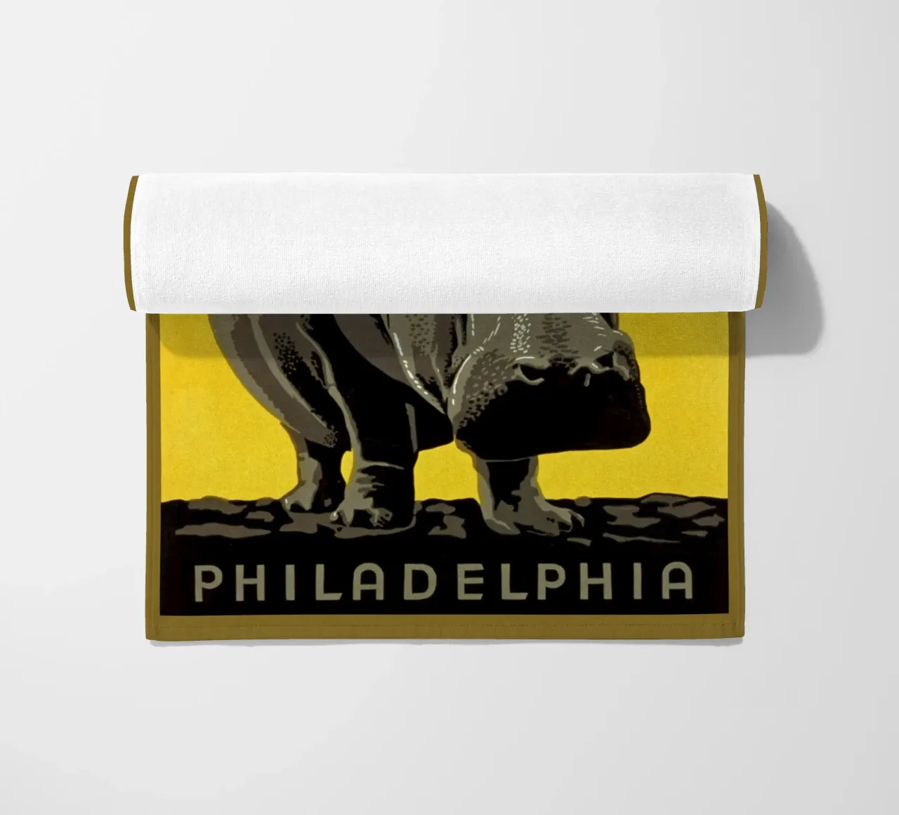 ippopotamo dello zoo di Philadelphia telo mare da Danielshop
