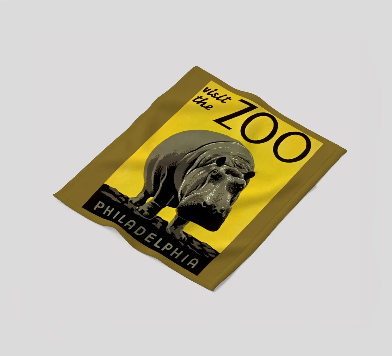 philadelphia zoo hippopotamus fleece blanket by Danielshop