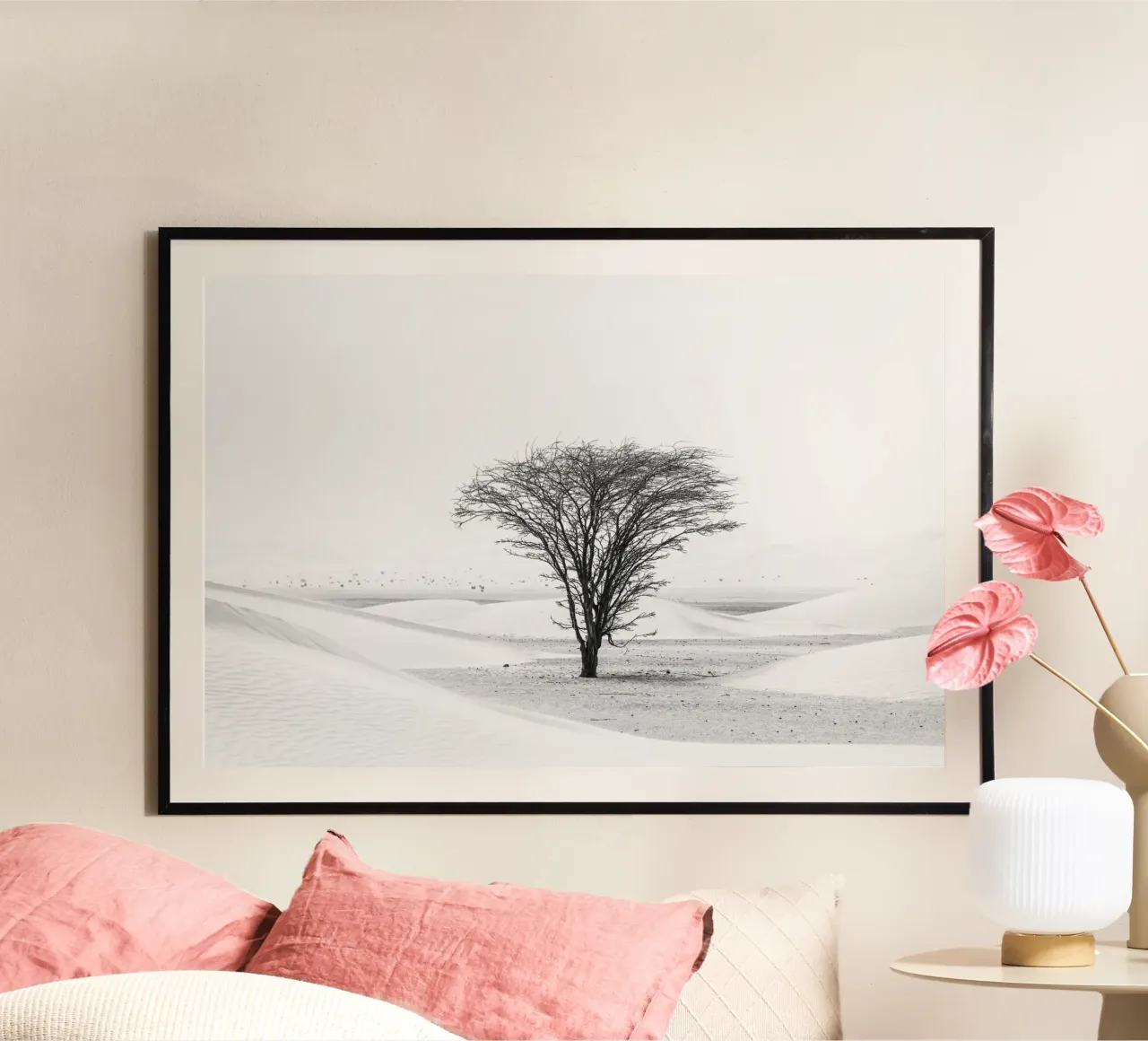 Lonely tree in the desert hahnemühle van photolovers