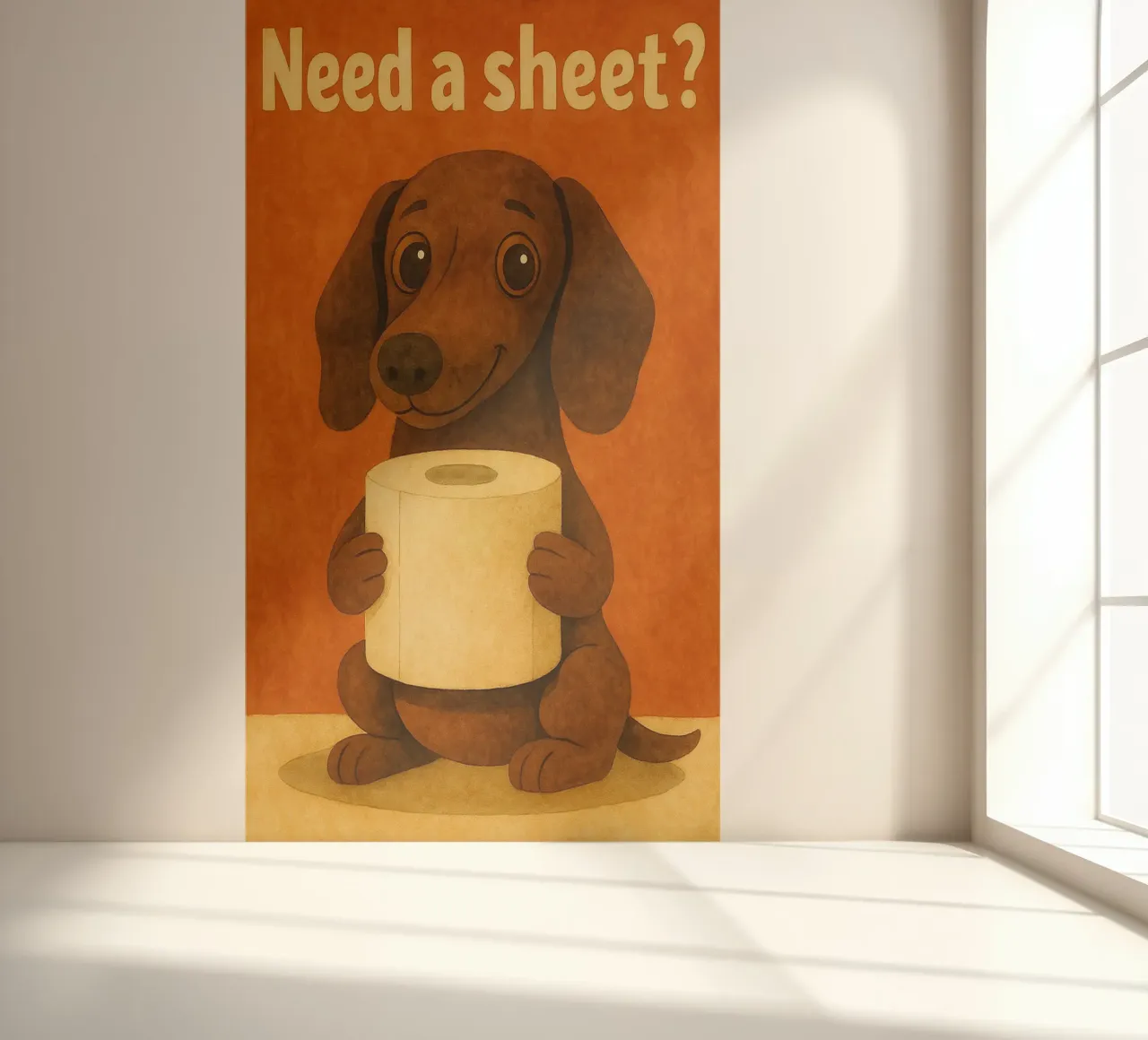 perro necesita una hoja de arte retro dibujo papel para pared de genzaa