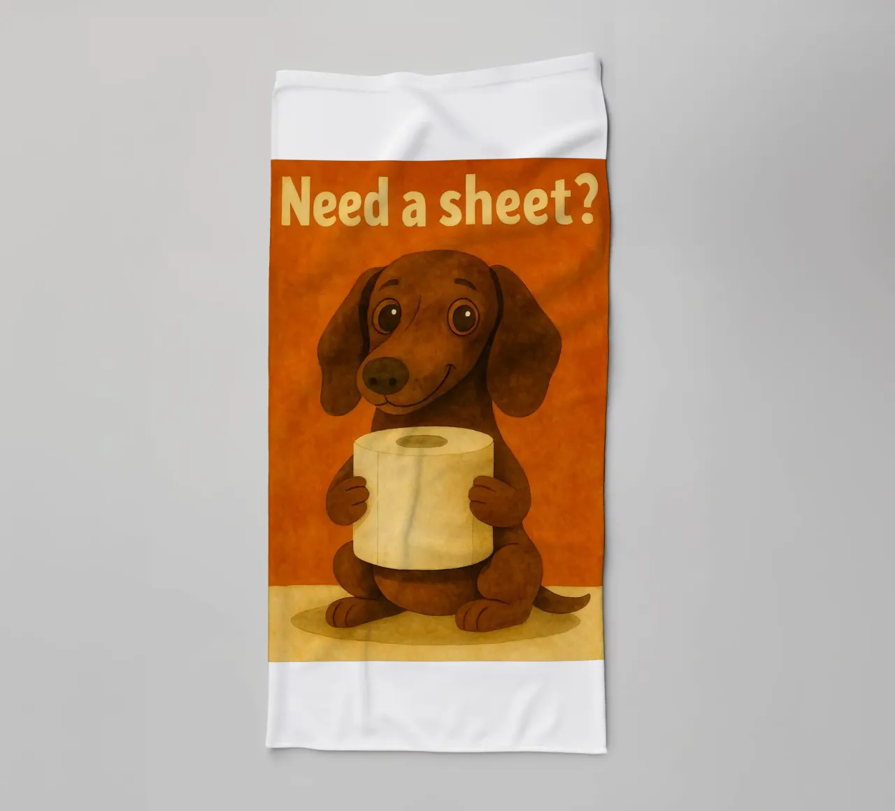 dog need a sheet retro art drawing towel by genzaa