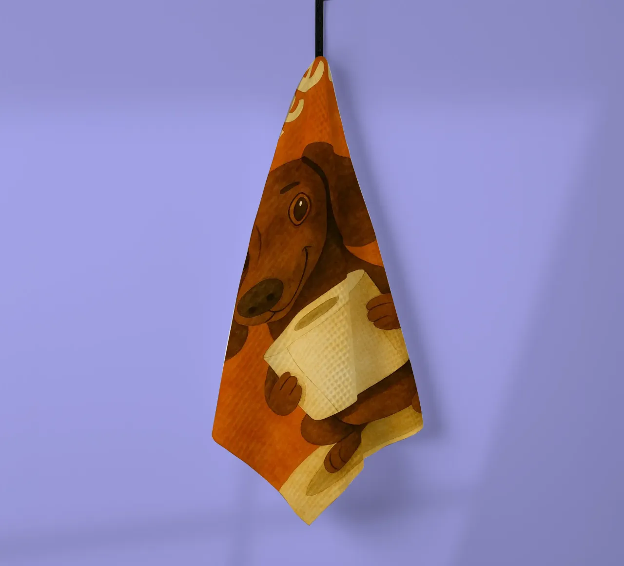 chien a besoin d'un drap dessin rétro art torchon de genzaa