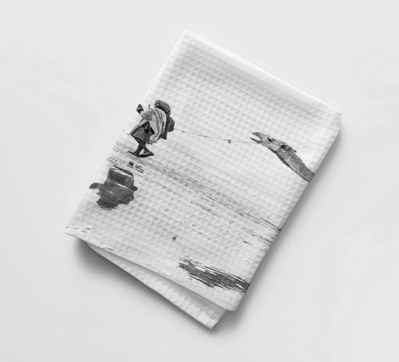 Man with his camel canovaccio da cucina da photolovers