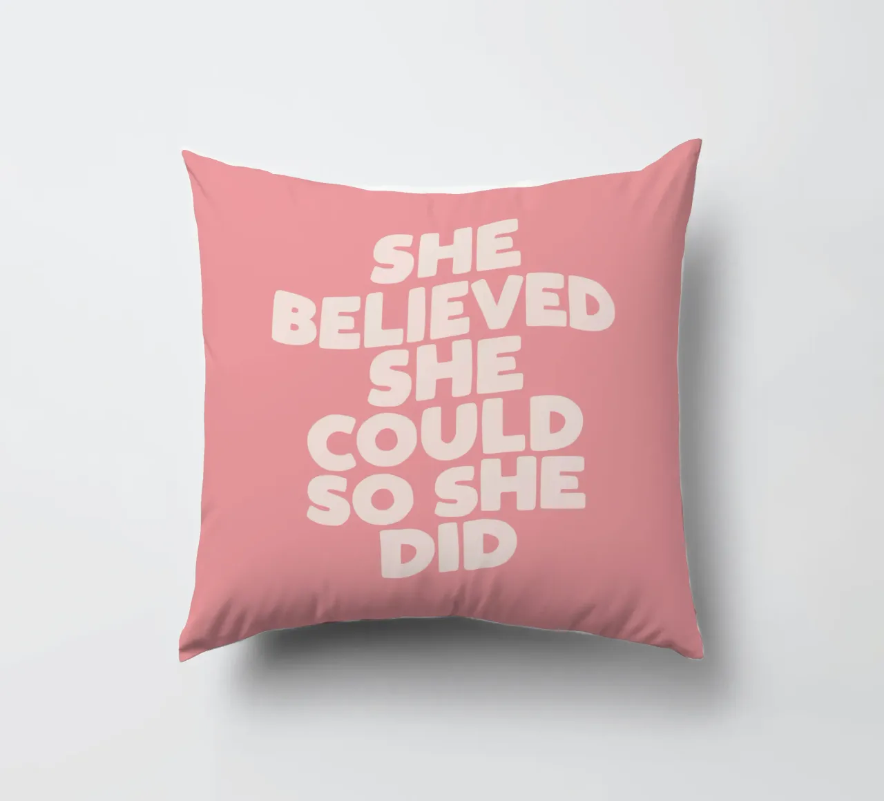 She Believed She Could So She Did decorative cushion by THE MOTIVATED TYPE