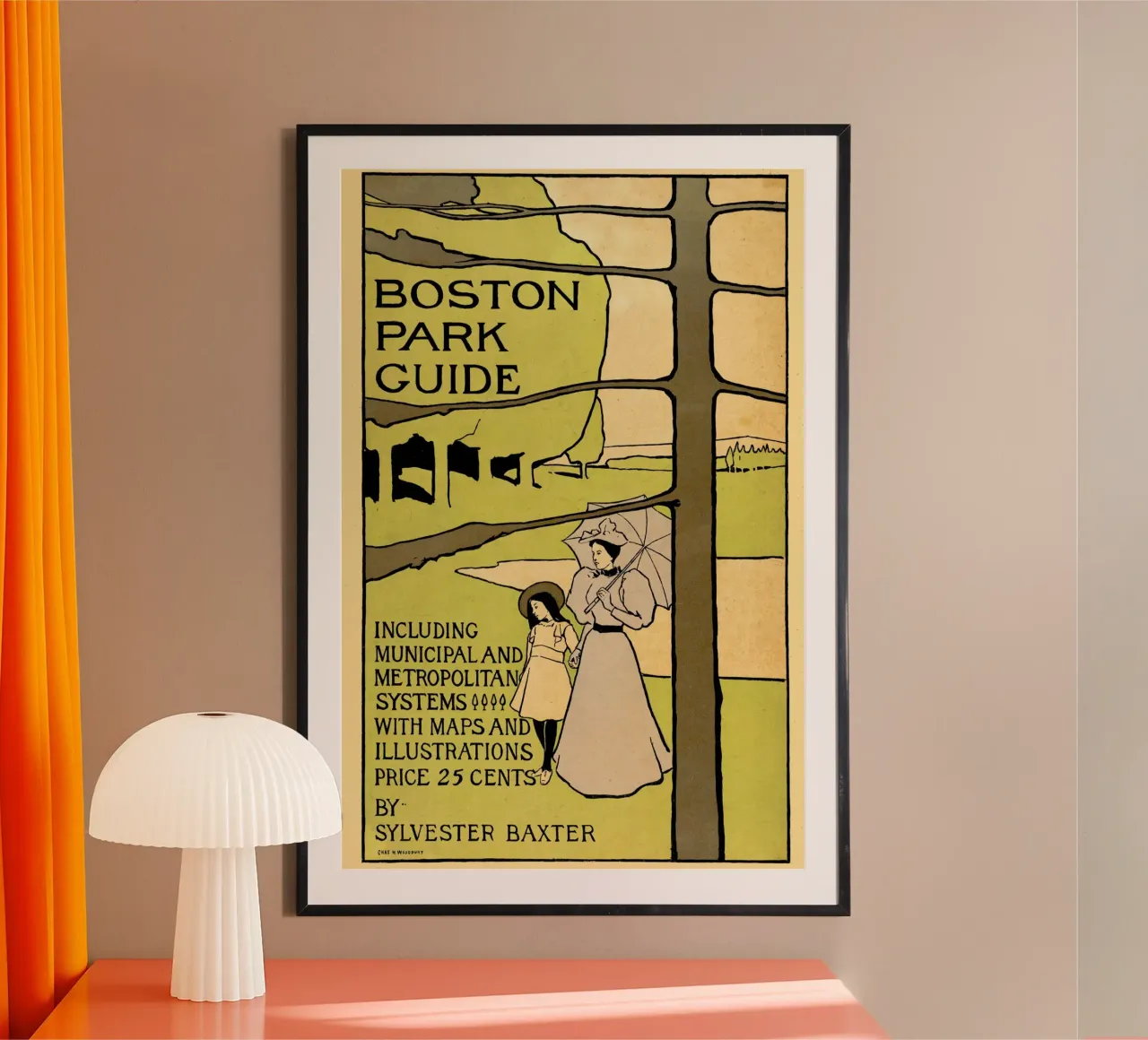 guida ai parchi di boston poster con telaio in alluminio da Danielshop