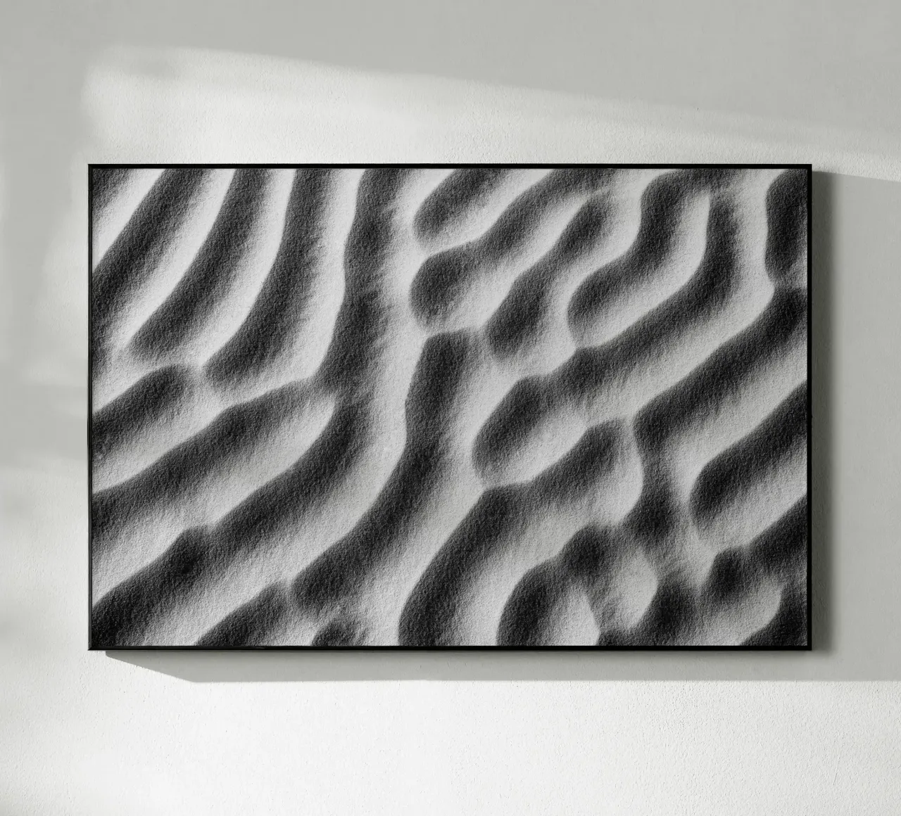 Abstract sand art in black and white plexiglass da photolovers