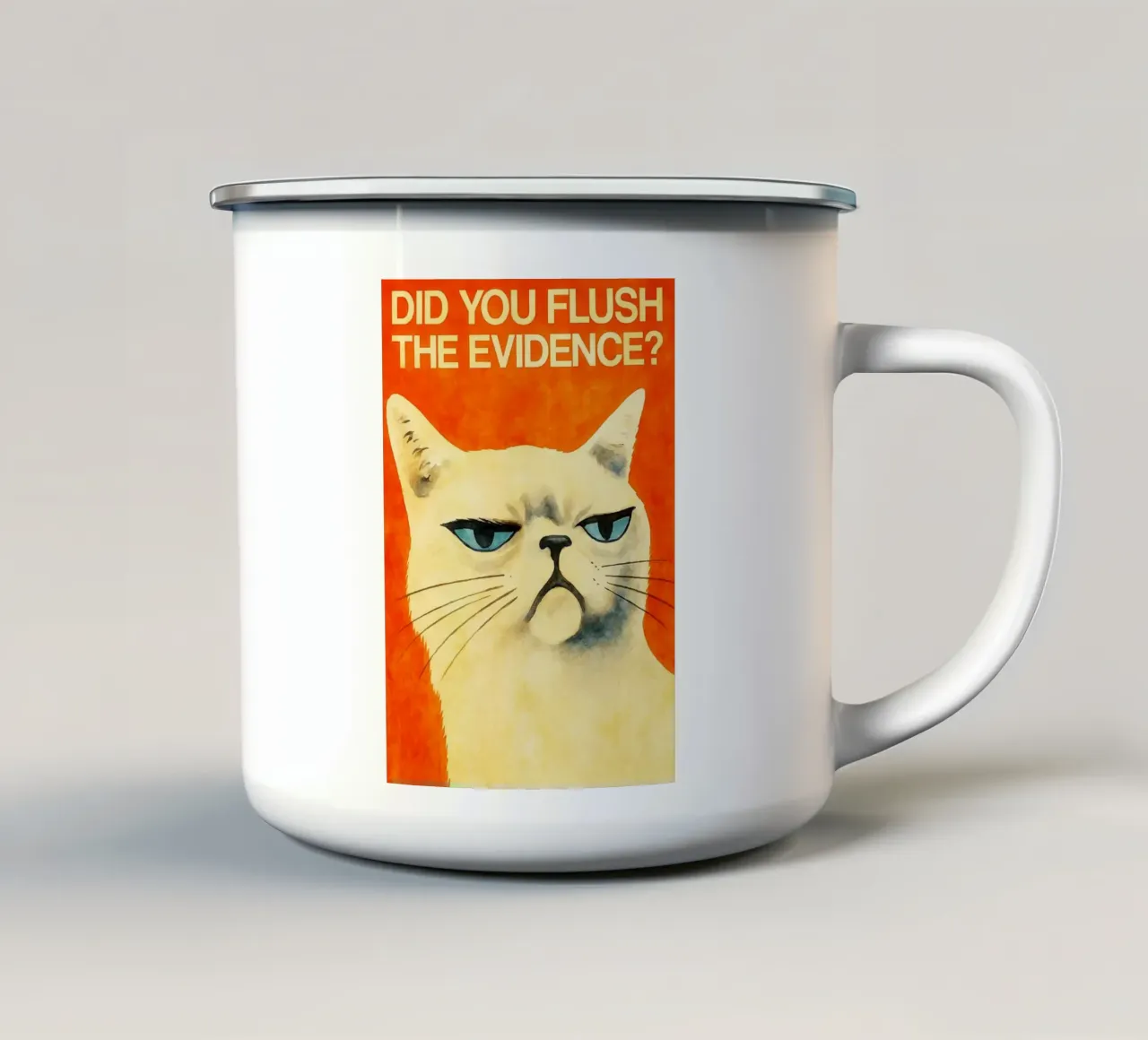 lustige Katze haben Sie die Beweise retro Kunst Zeichnung spülen Emaille Tasse von genzaa