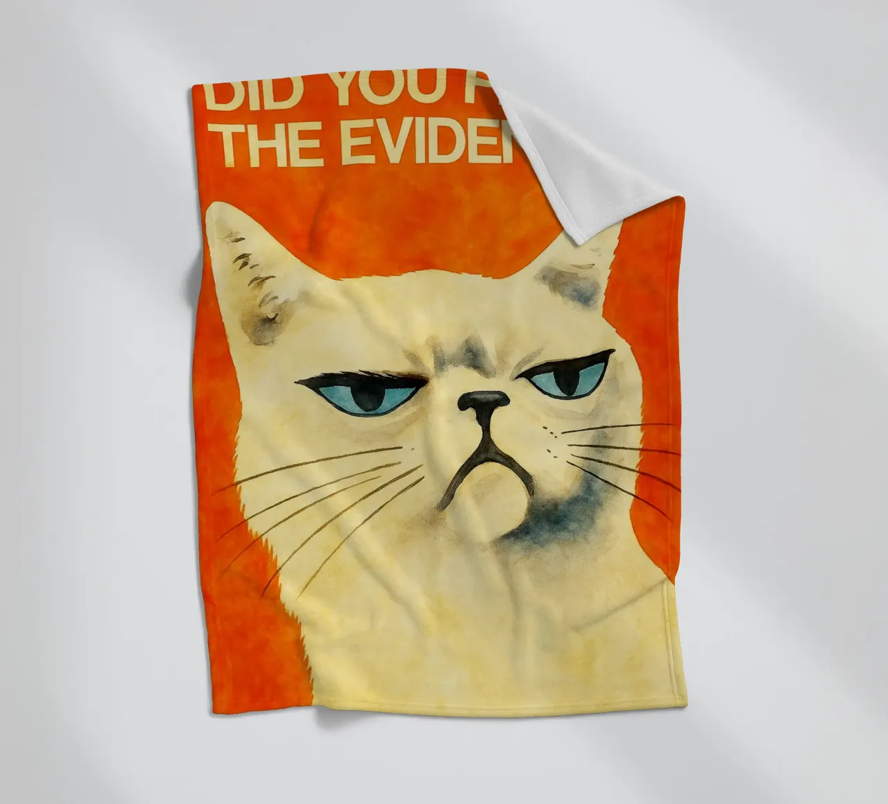 lustige Katze haben Sie die Beweise retro Kunst Zeichnung spülen Fleecedecke von genzaa