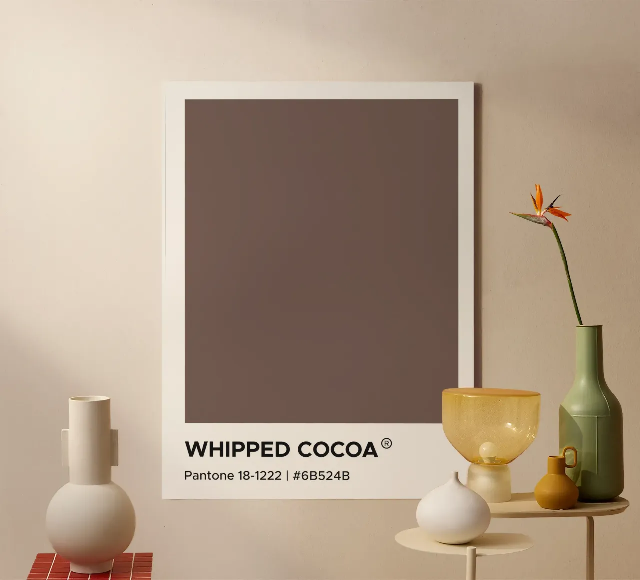 Whipped Cocoa Pantone canvas with Floater frame by Paigaam Studio