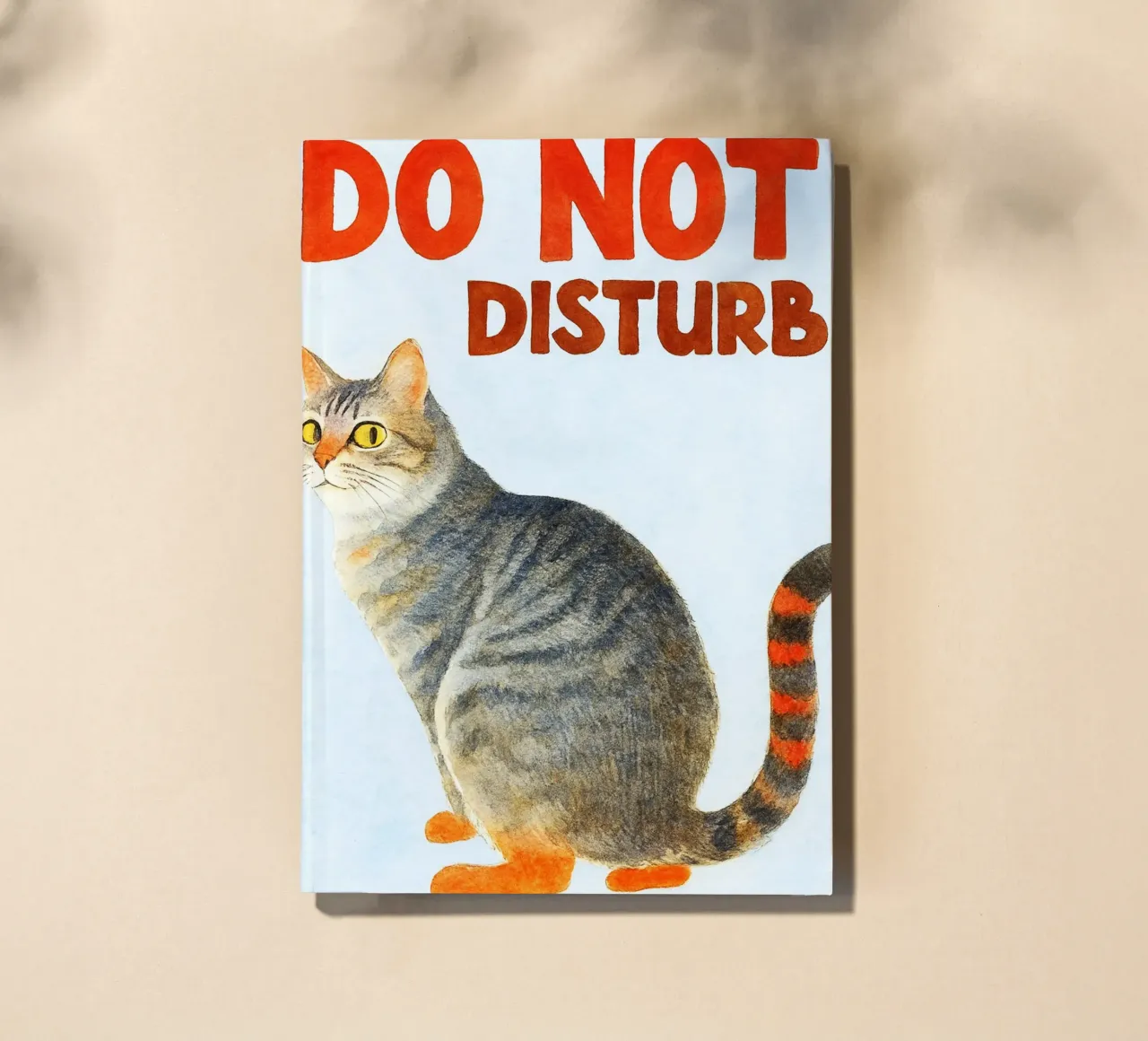 funny cat do not disturb retro art drawing notebook by genzaa