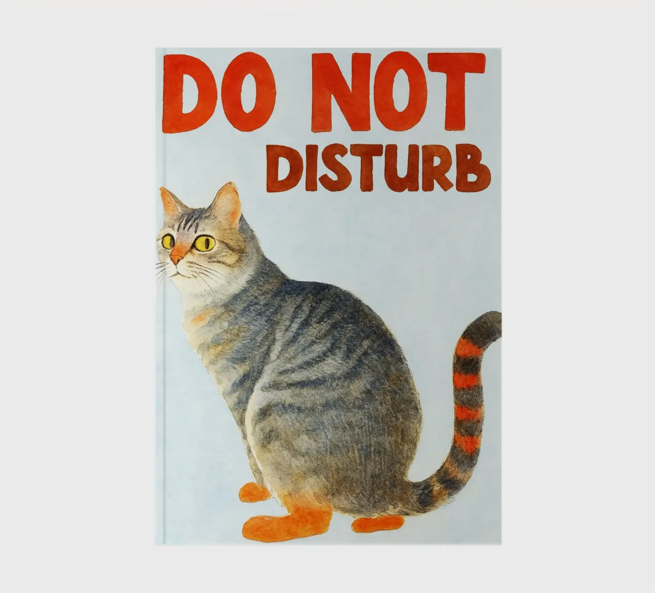 funny cat do not disturb retro art drawing notebook by genzaa