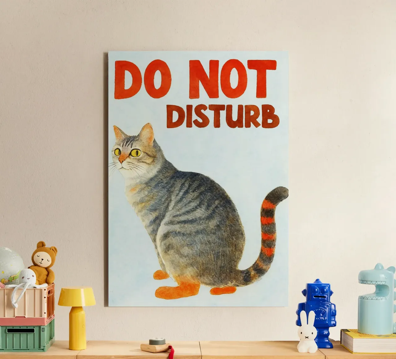 lustige Katze nicht stören retro Kunst Zeichnung Forex-Platte von genzaa
