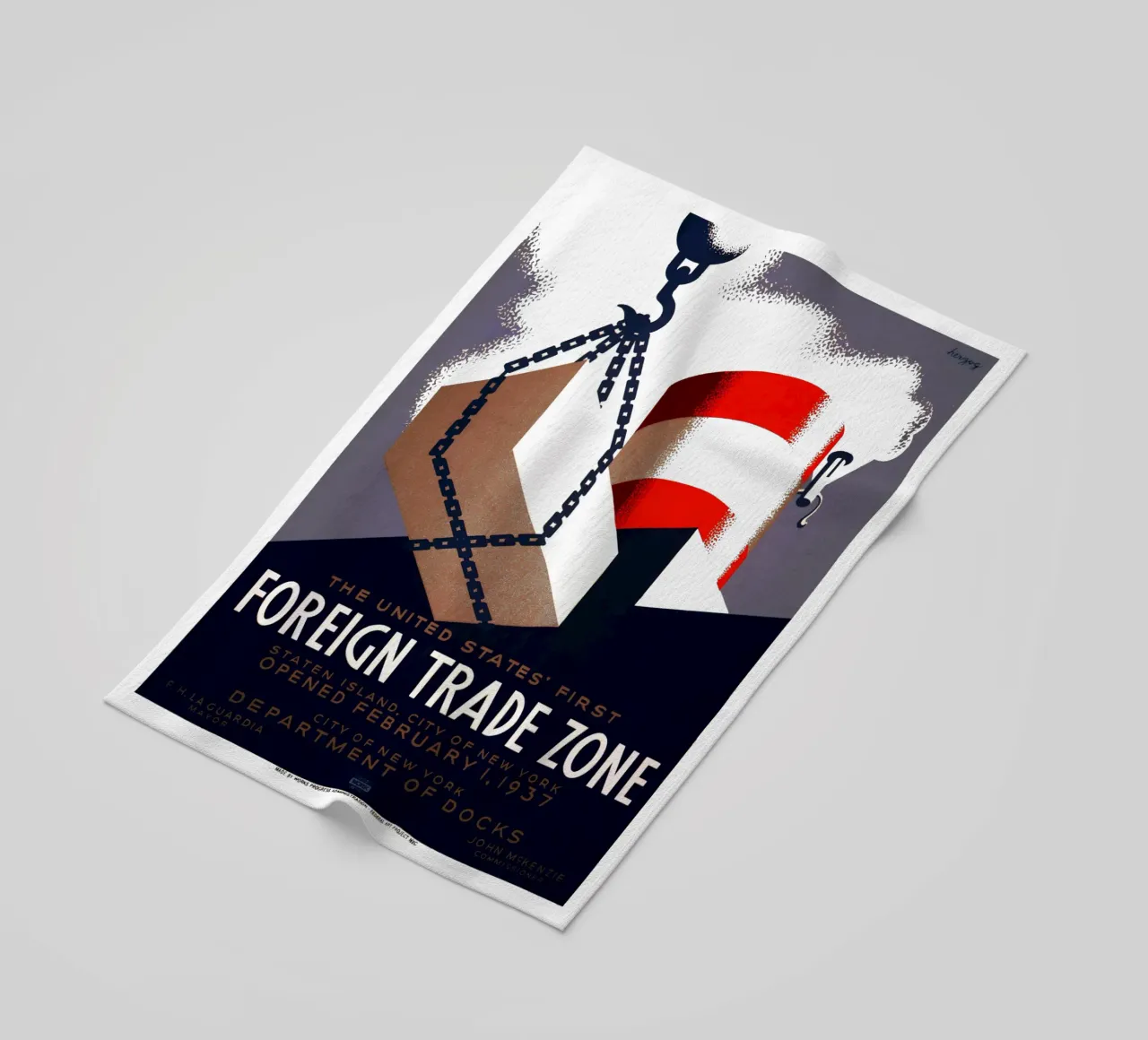 Harry Herzog First foreign trade zone beach towel by Danielshop